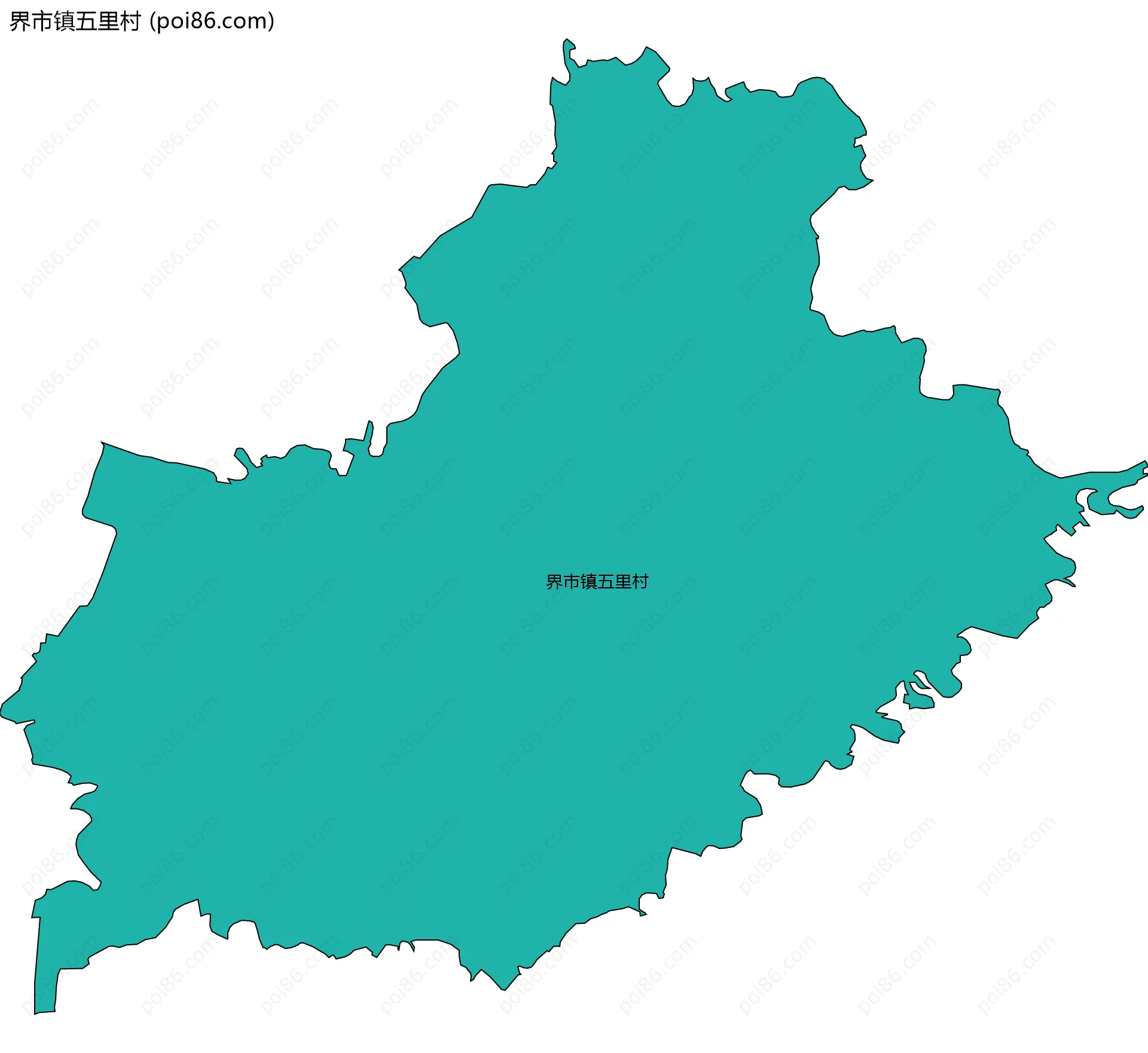 界市镇五里村边界地图