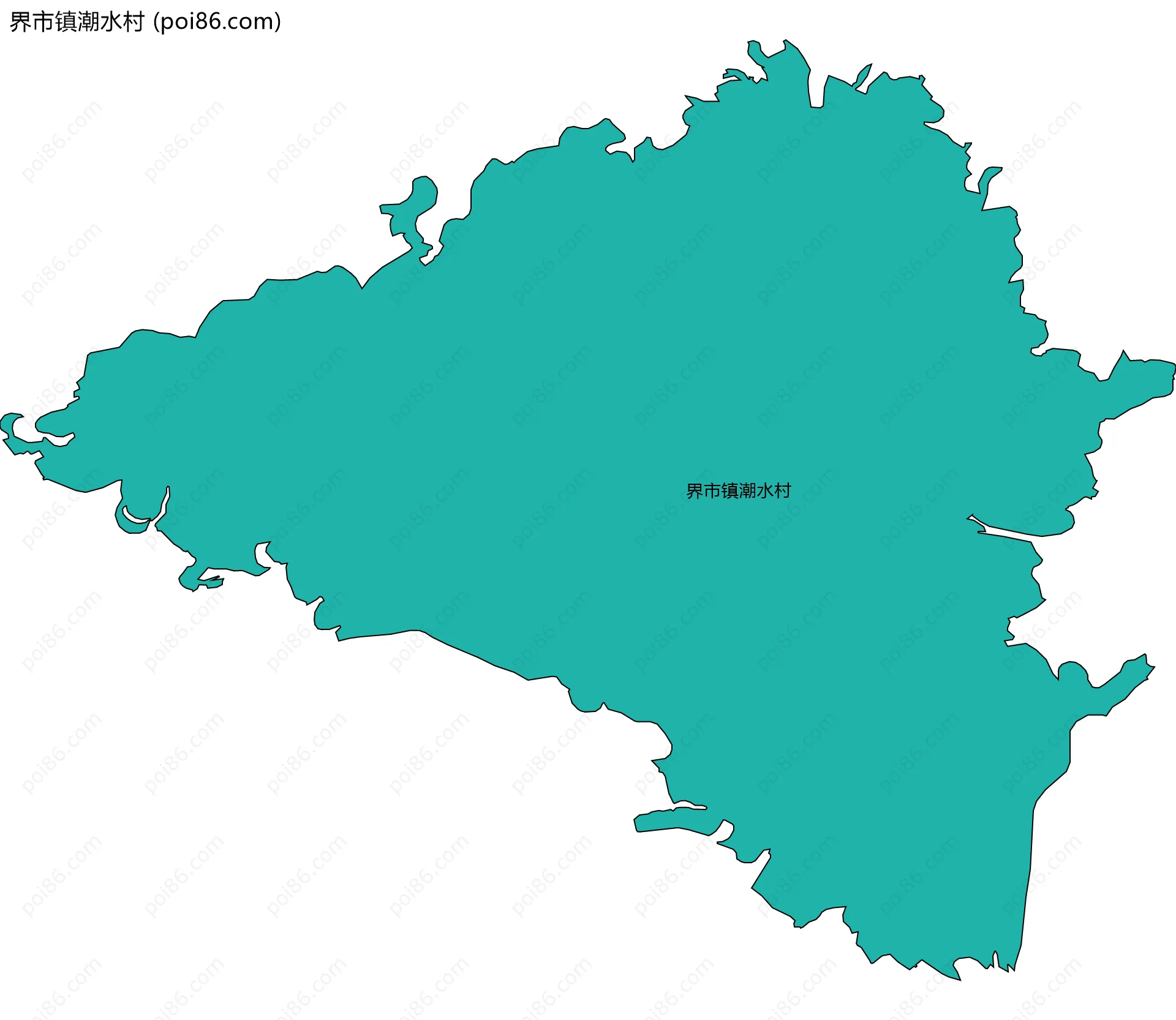 界市镇潮水村边界地图
