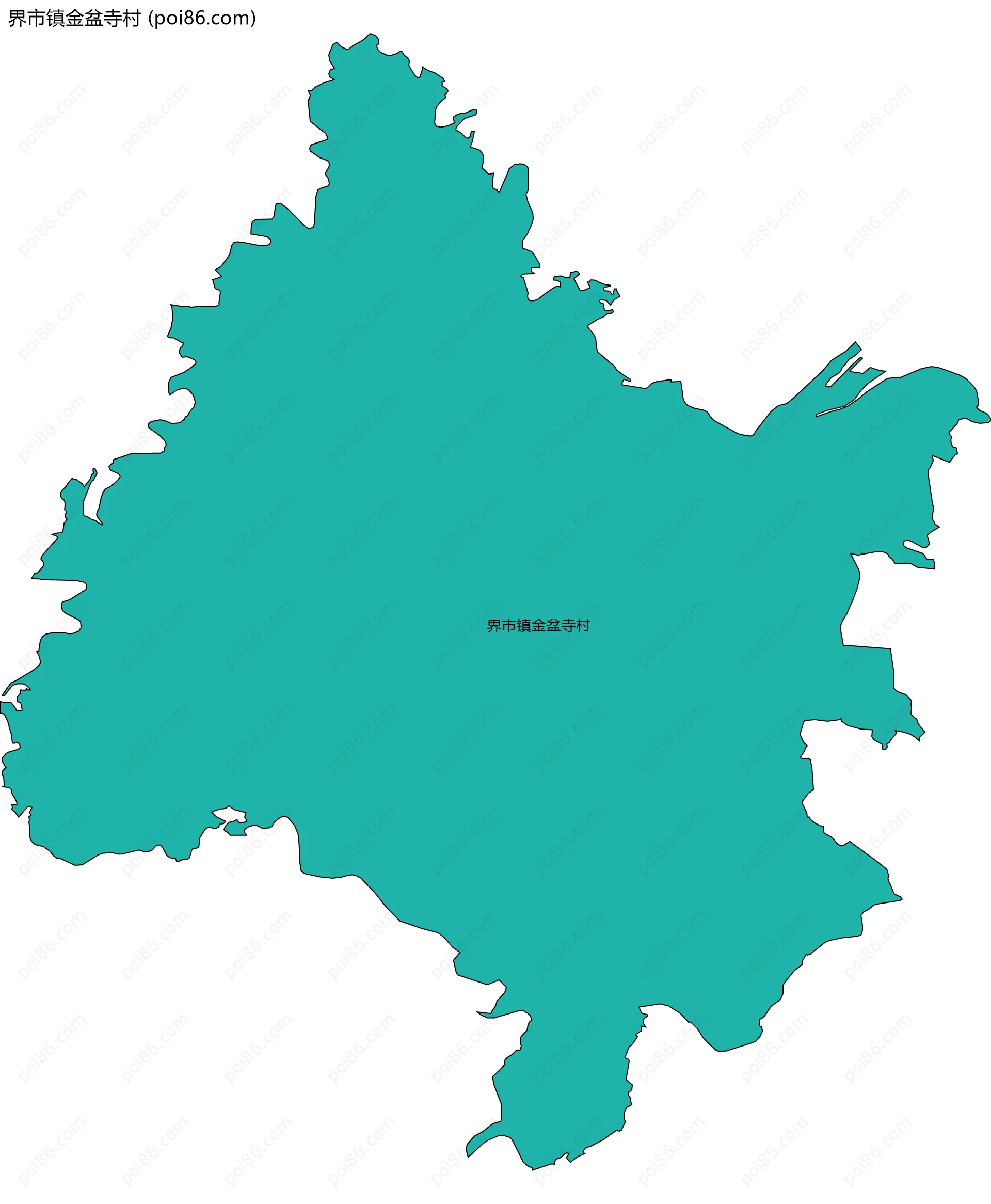 界市镇金盆寺村边界地图