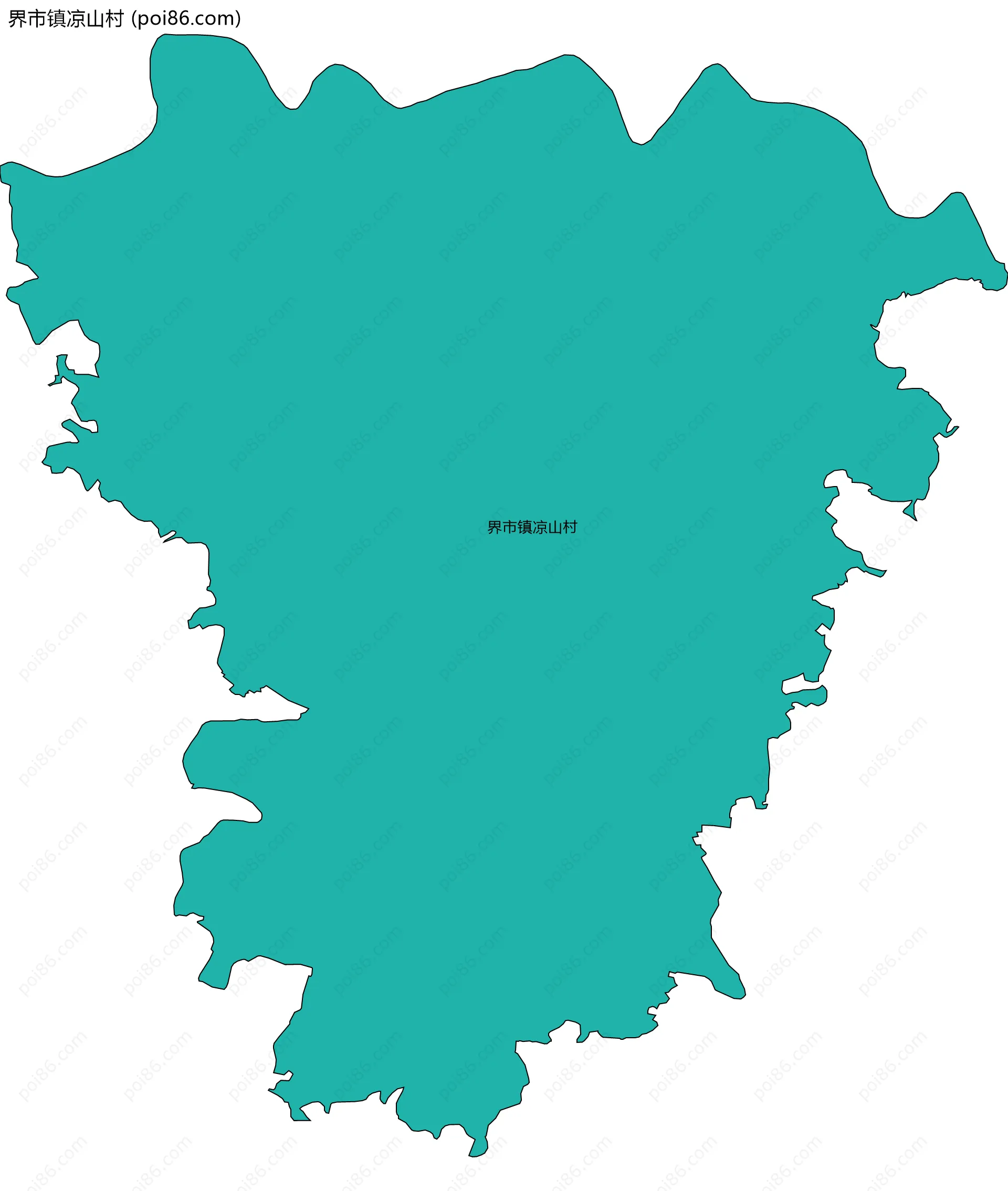 界市镇凉山村边界地图