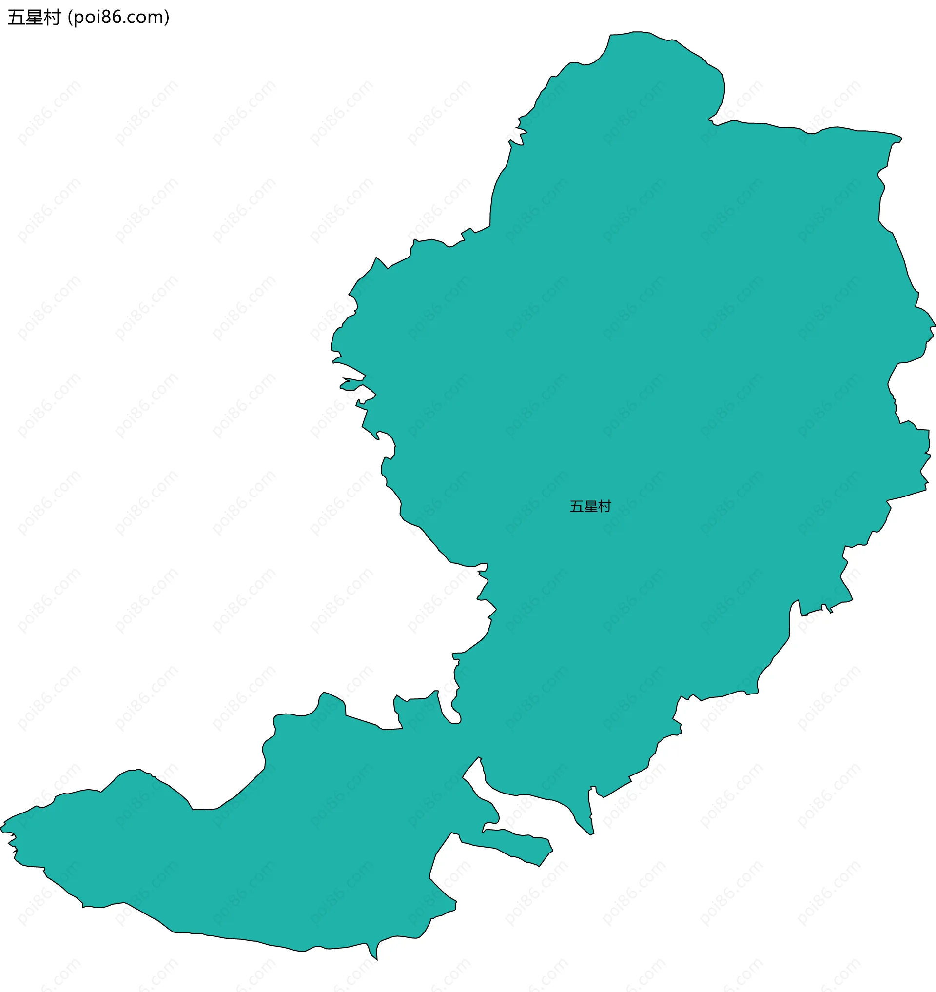 五星村边界地图