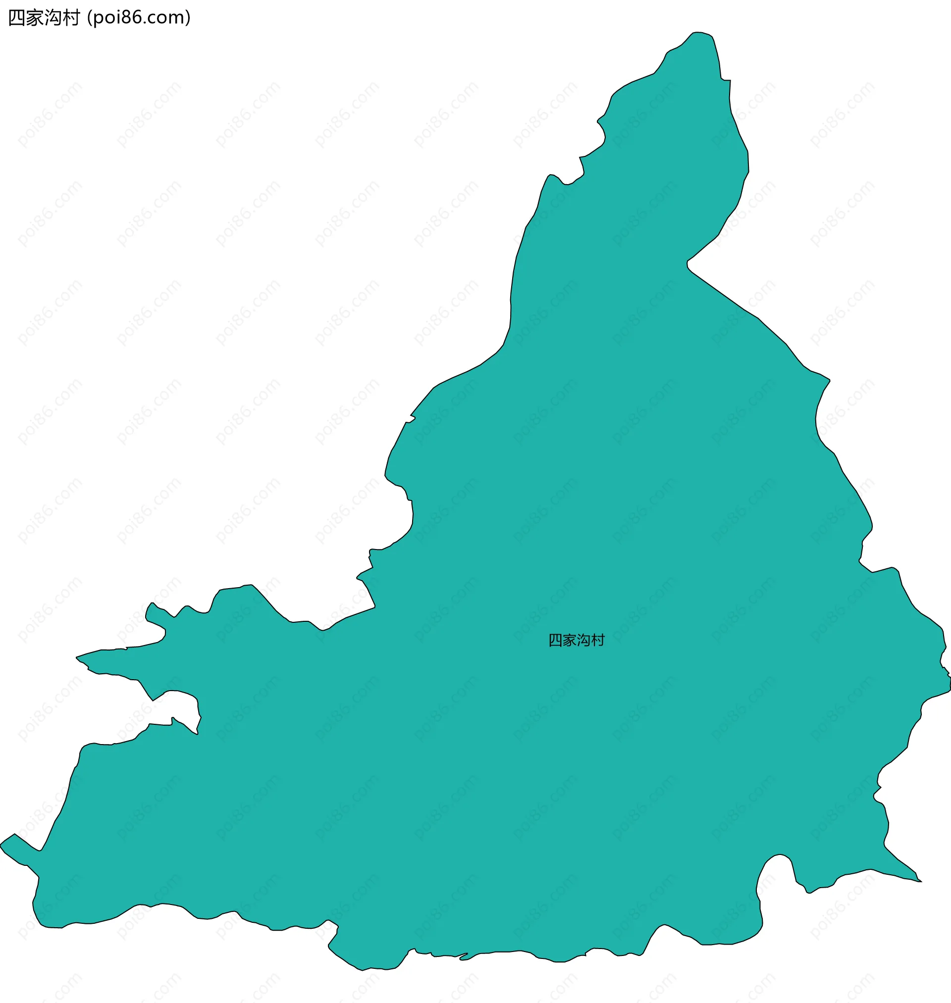 四家沟村边界地图