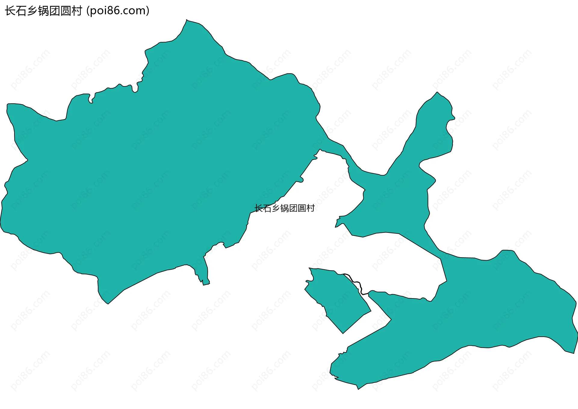 长石乡锅团圆村边界地图