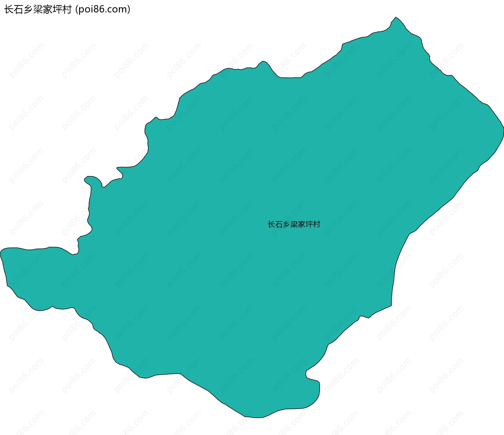 长石乡梁家坪村边界地图