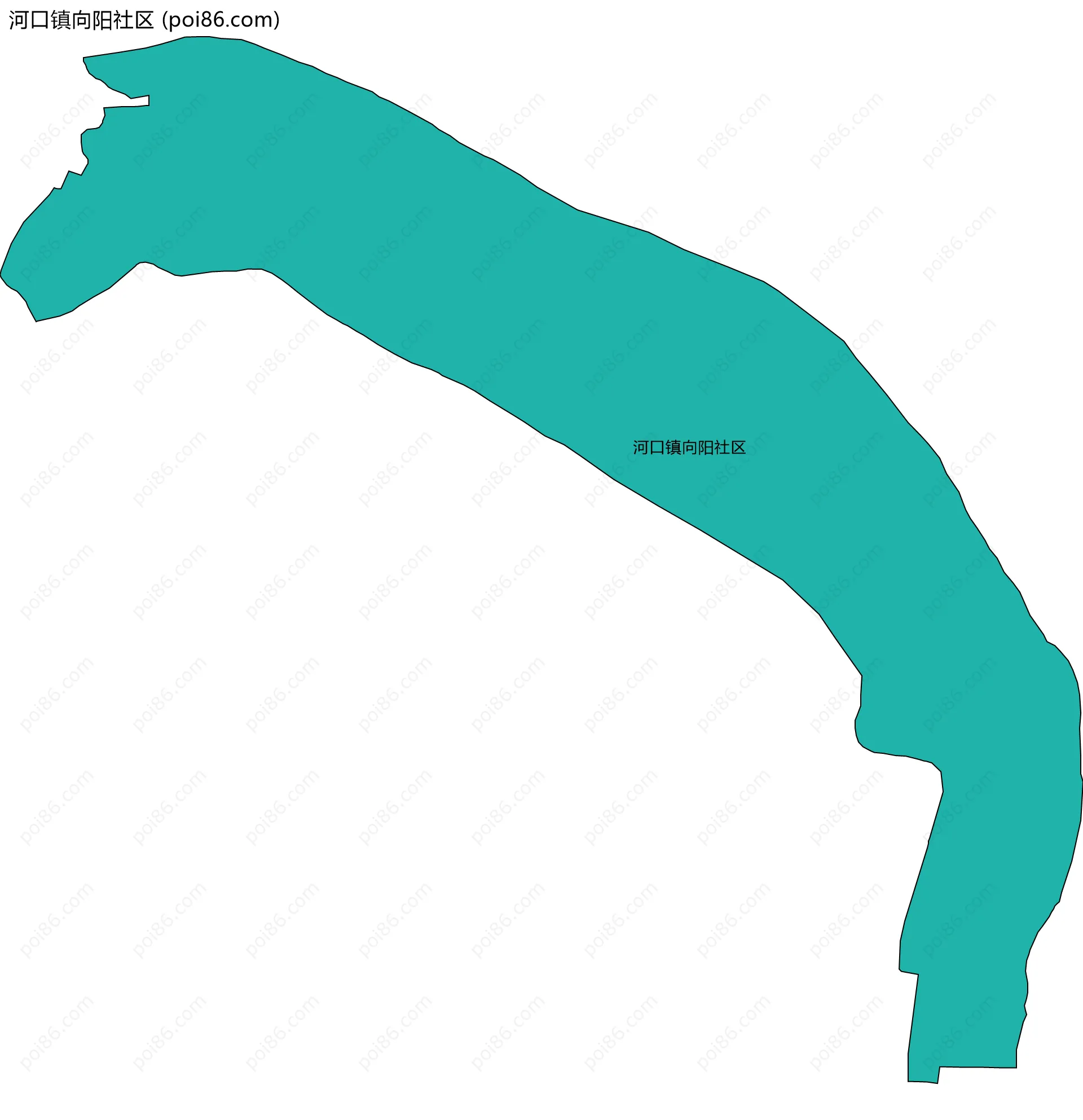 河口镇向阳社区边界地图