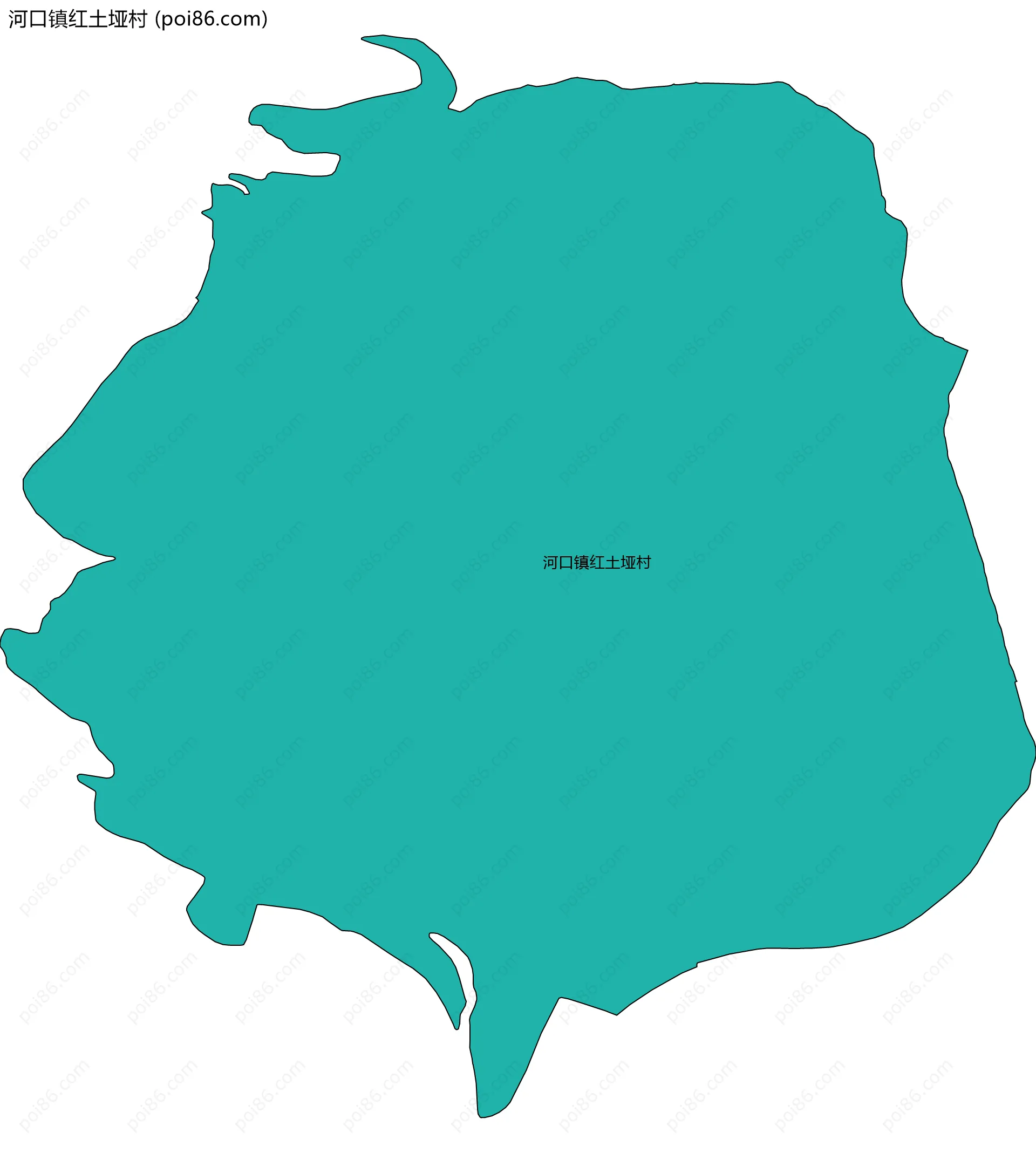 河口镇红土垭村边界地图
