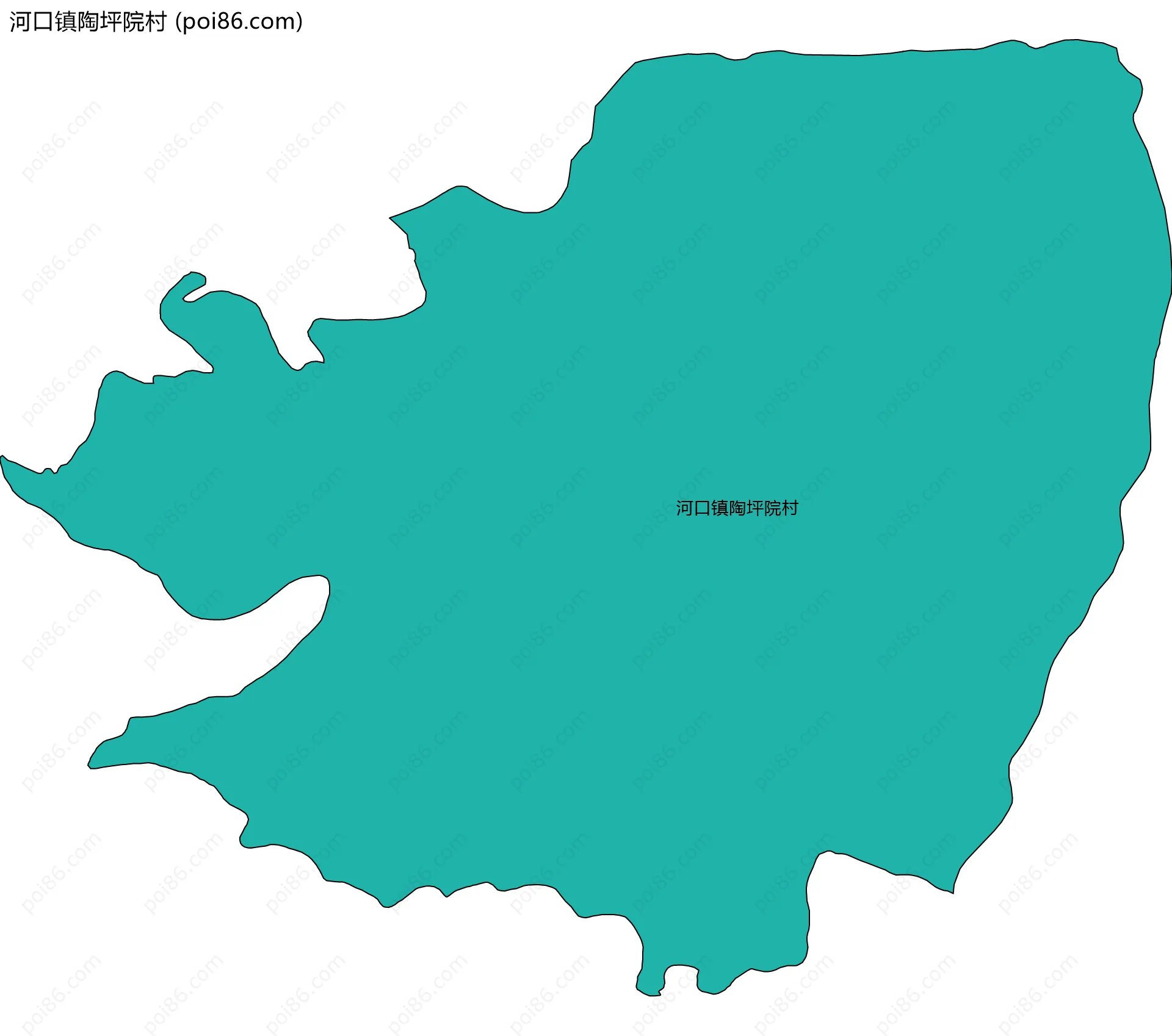 河口镇陶坪院村边界地图