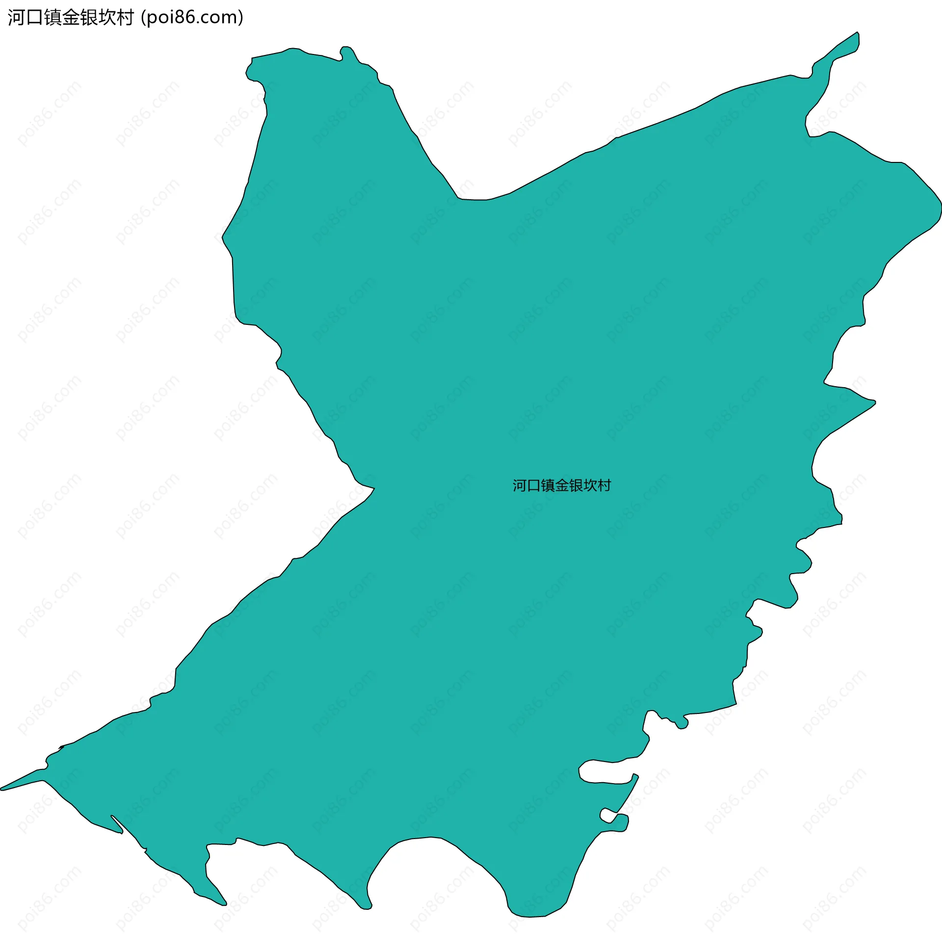 河口镇金银坎村边界地图