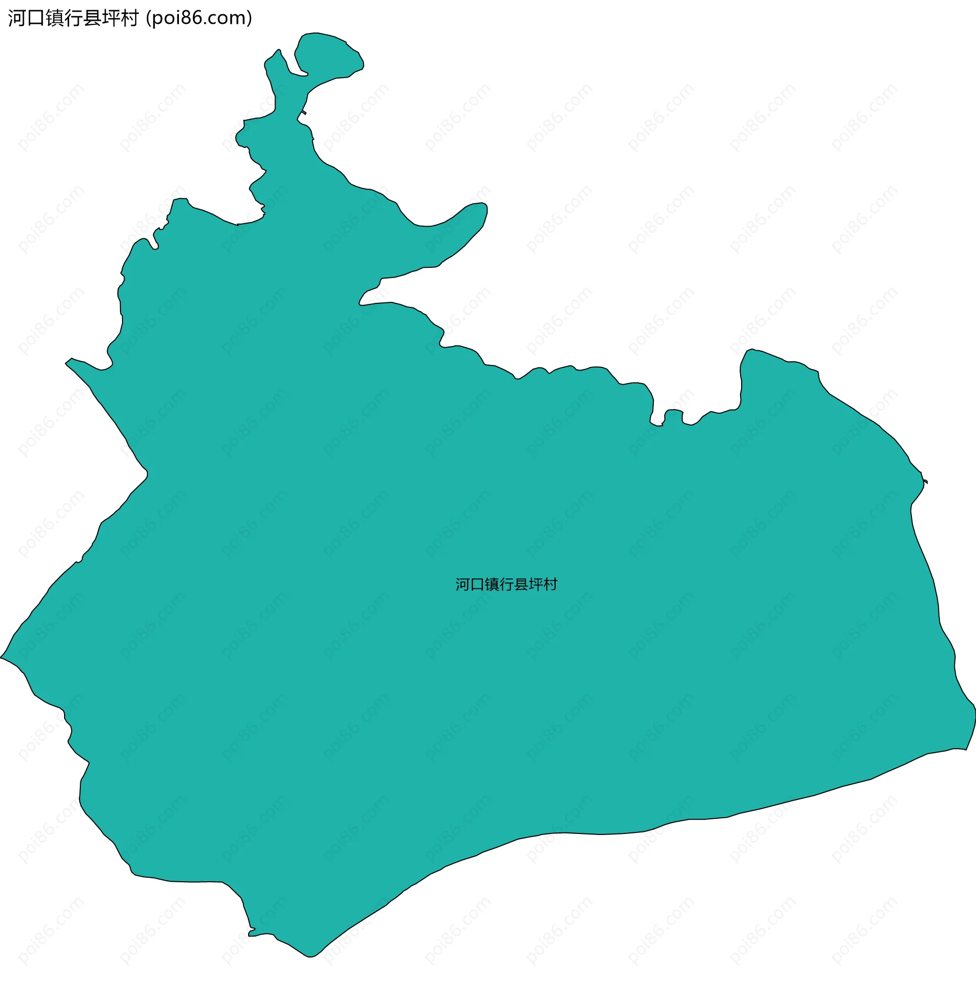 河口镇行县坪村边界地图