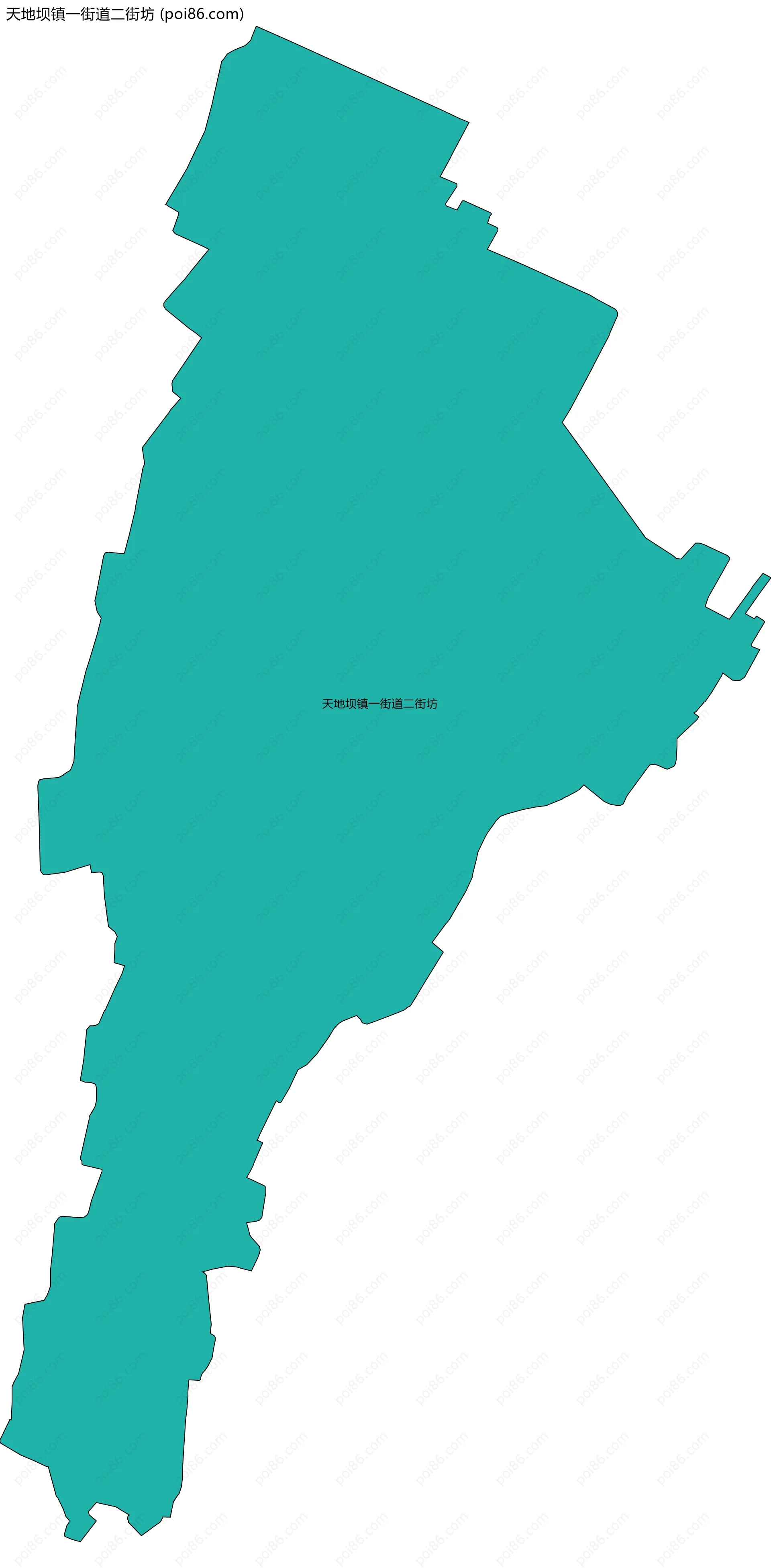 天地坝镇一街道二街坊边界地图