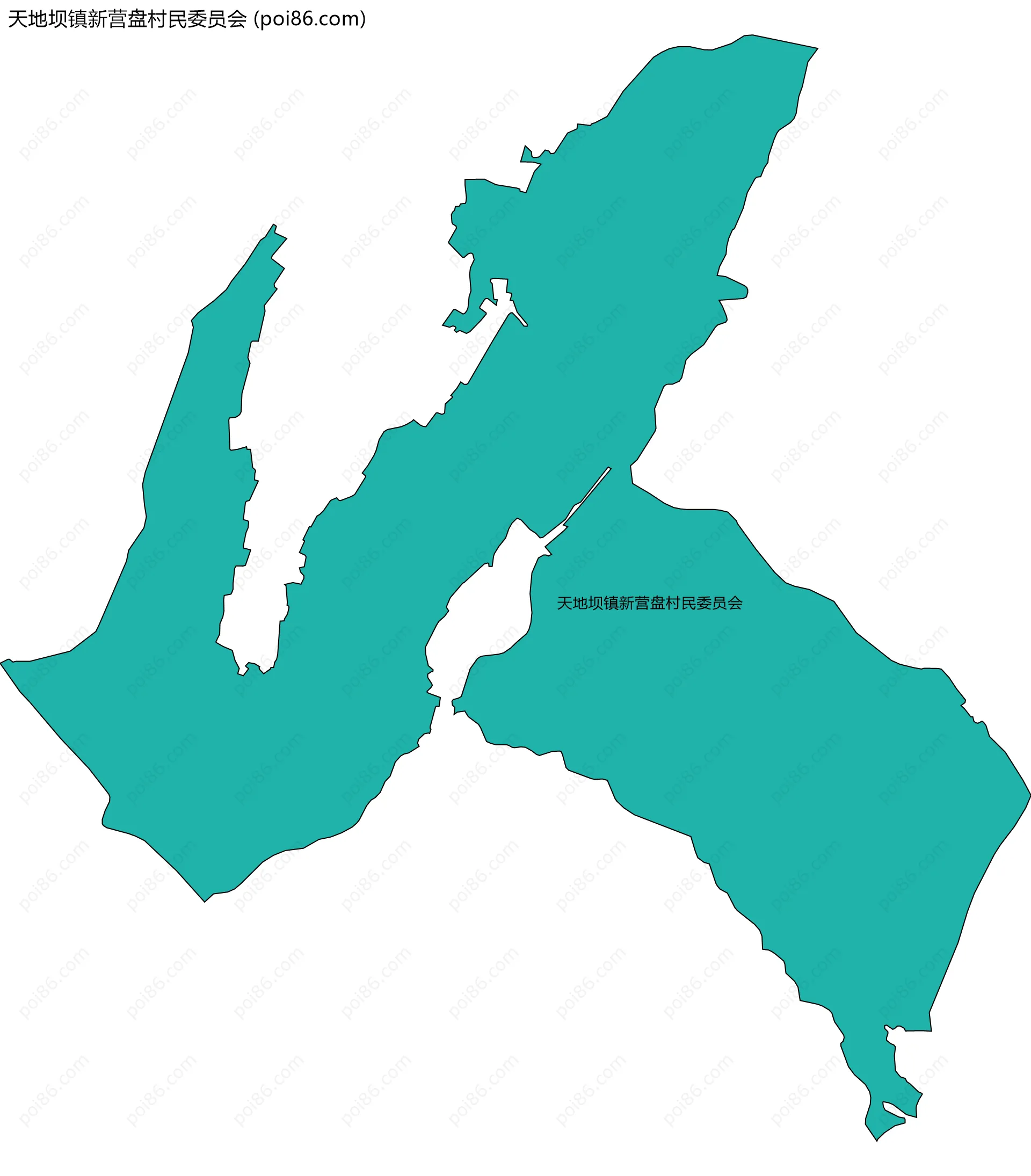 天地坝镇新营盘村民委员会边界地图