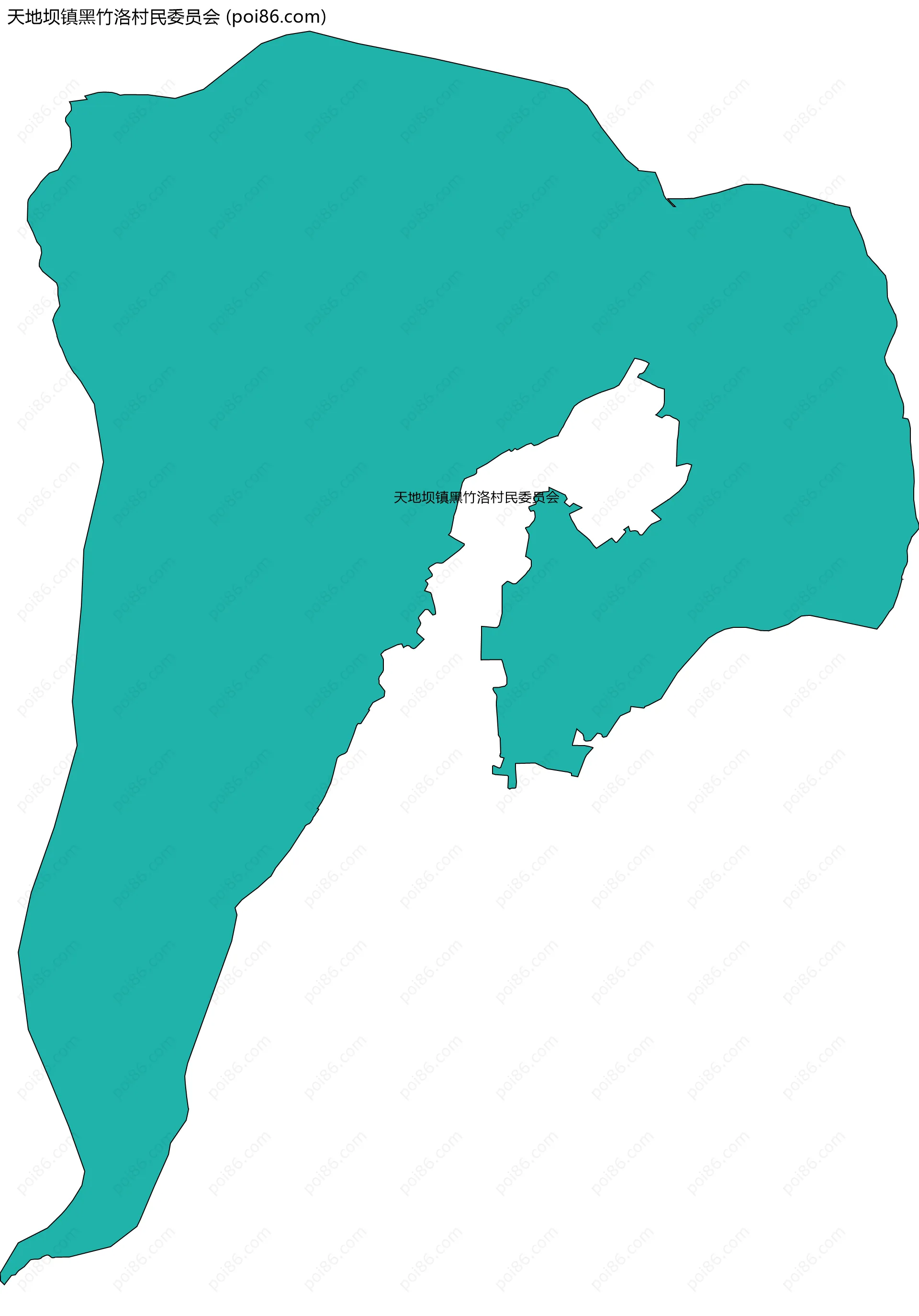 天地坝镇黑竹洛村民委员会边界地图