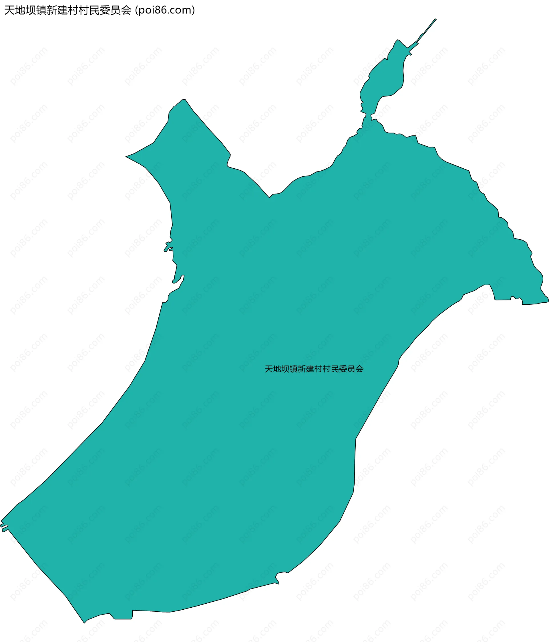 天地坝镇新建村村民委员会边界地图