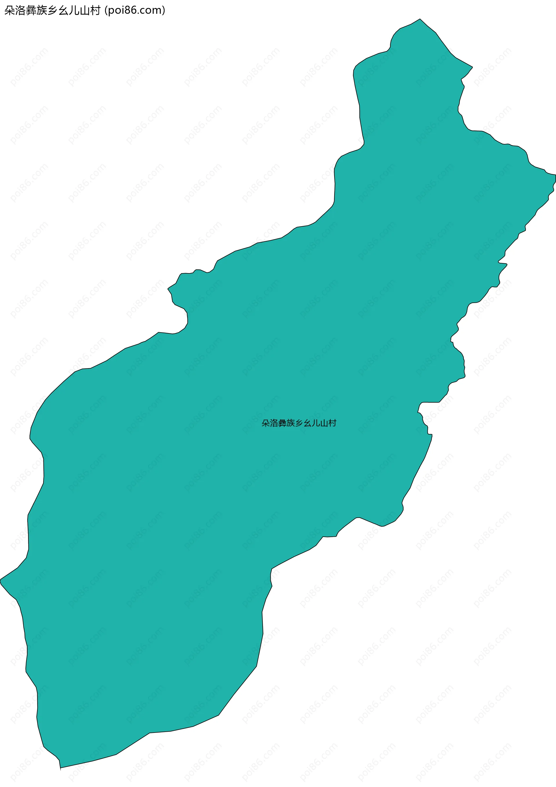 朵洛彝族乡幺儿山村边界地图
