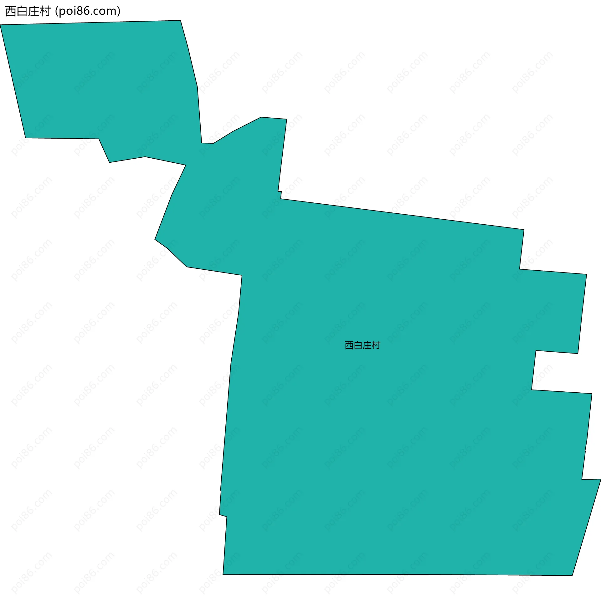 西白庄村边界地图