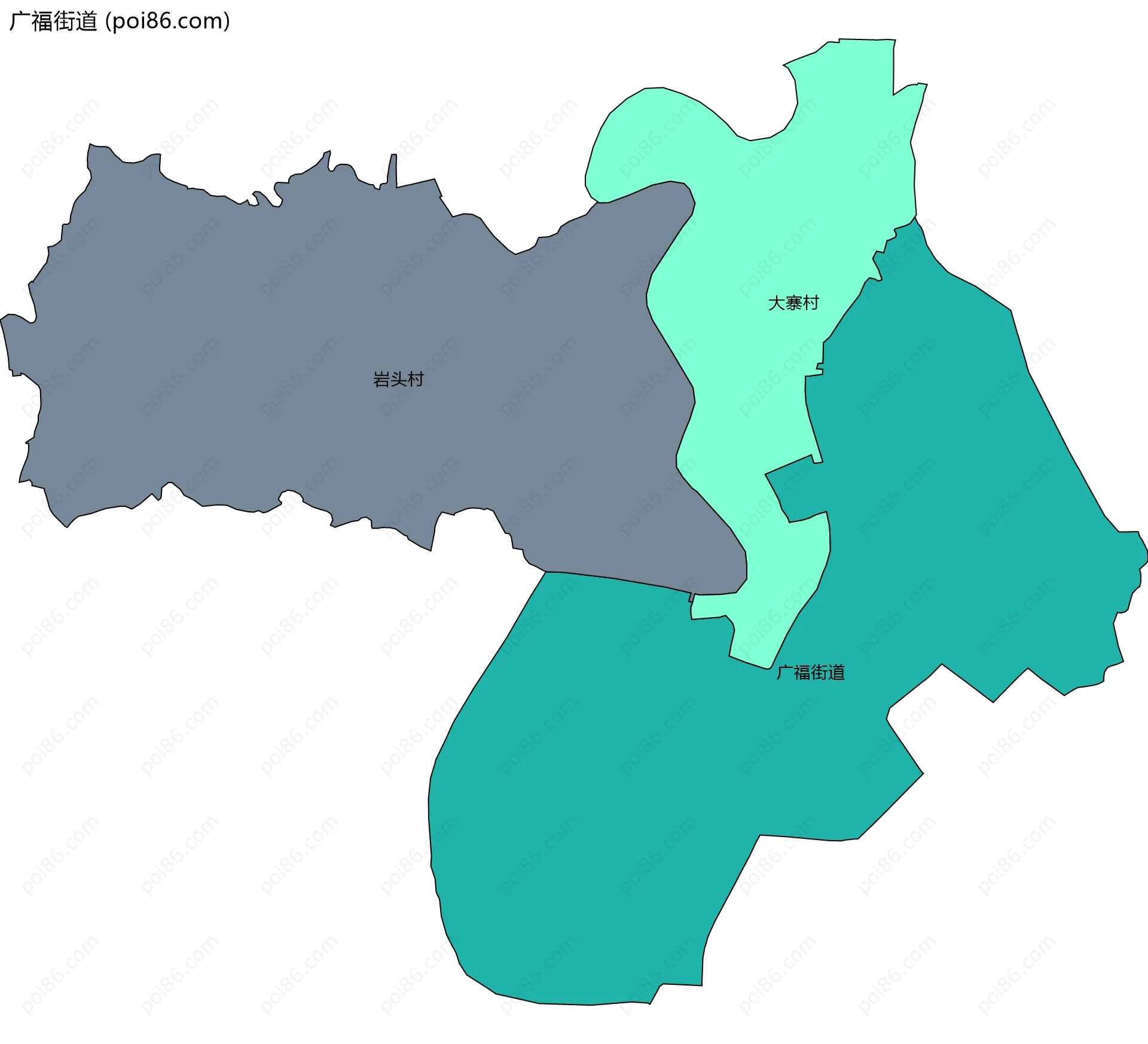 广福街道边界地图(五级行政区划)