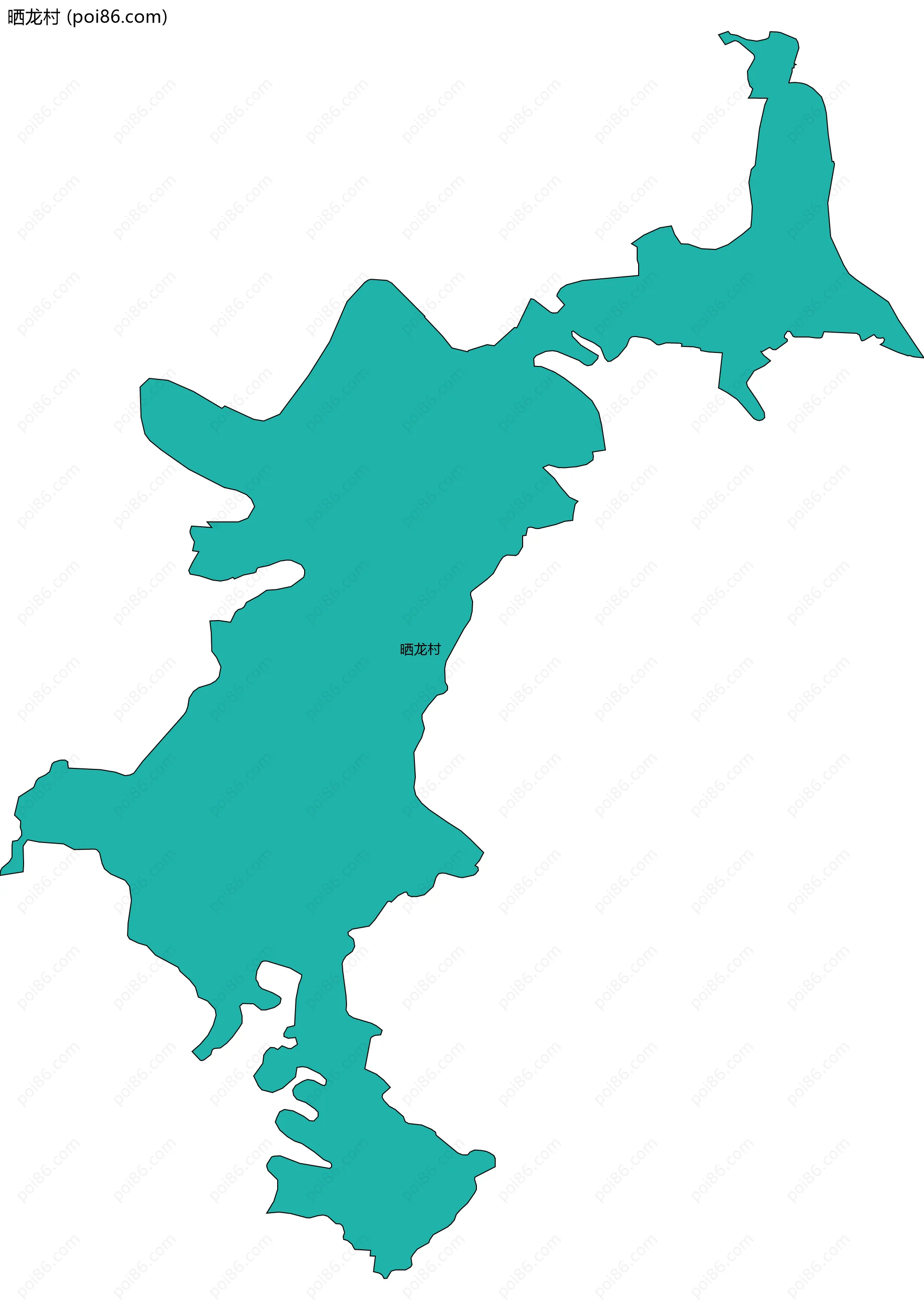 晒龙村边界地图