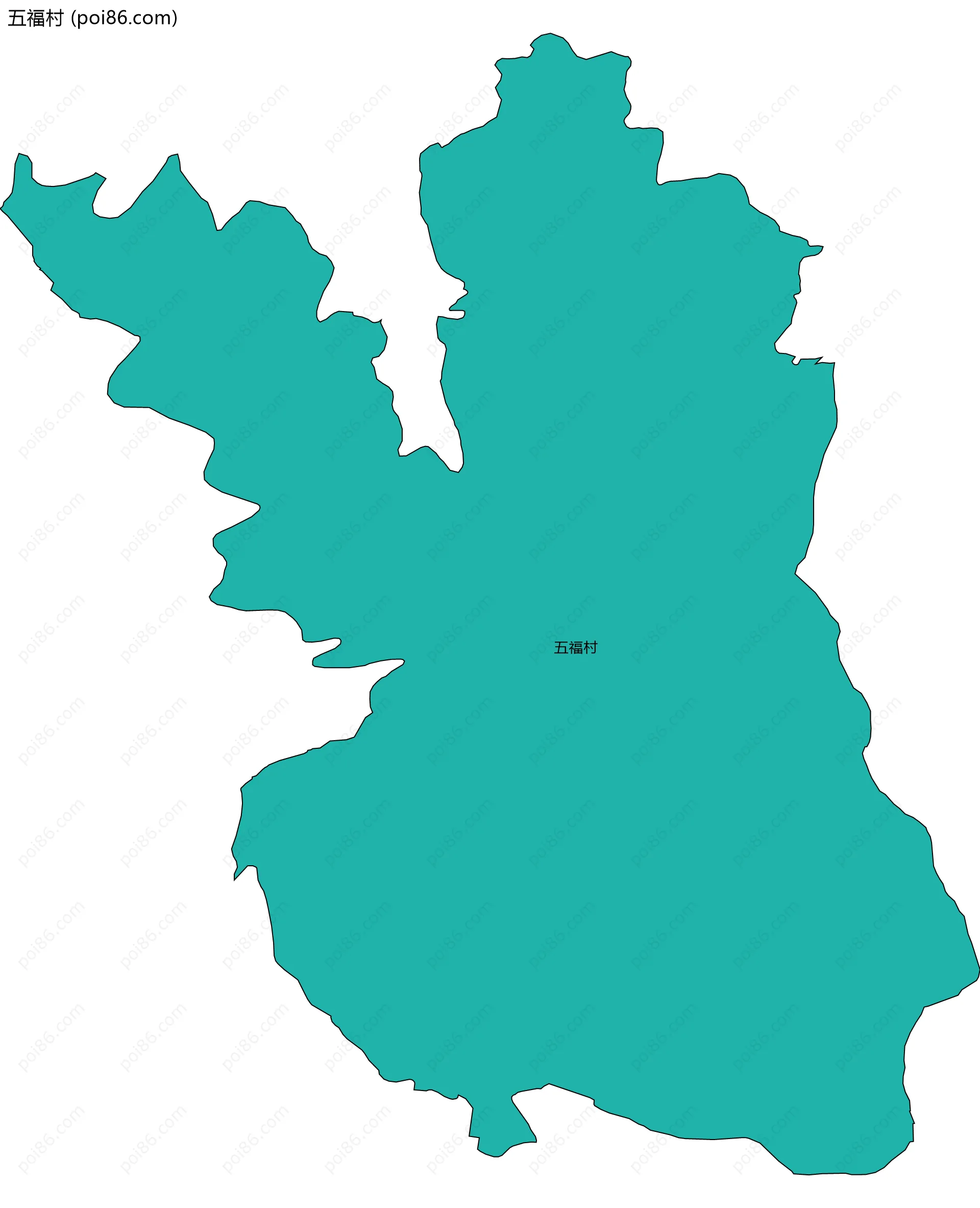 五福村边界地图