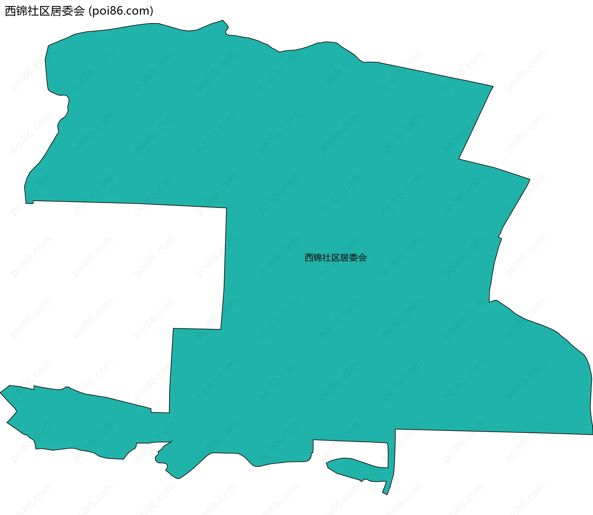西锦社区居委会边界地图