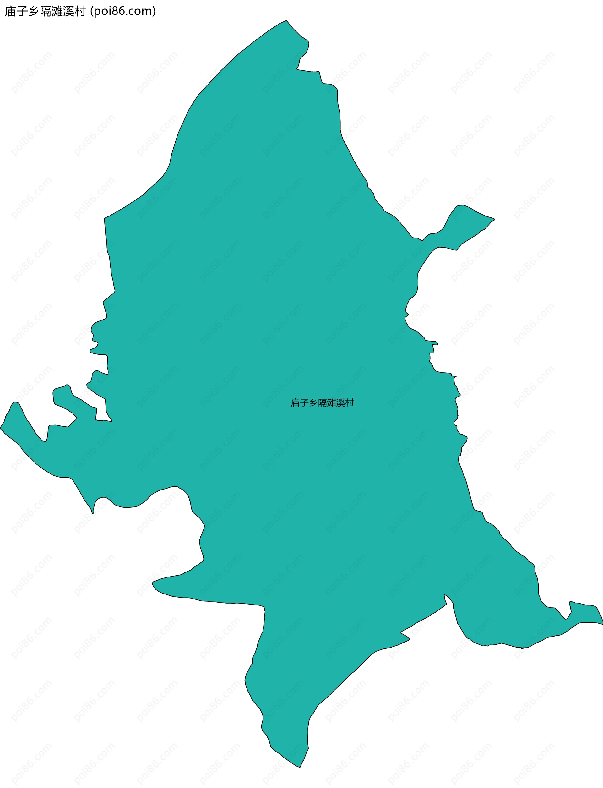 庙子乡隔滩溪村边界地图