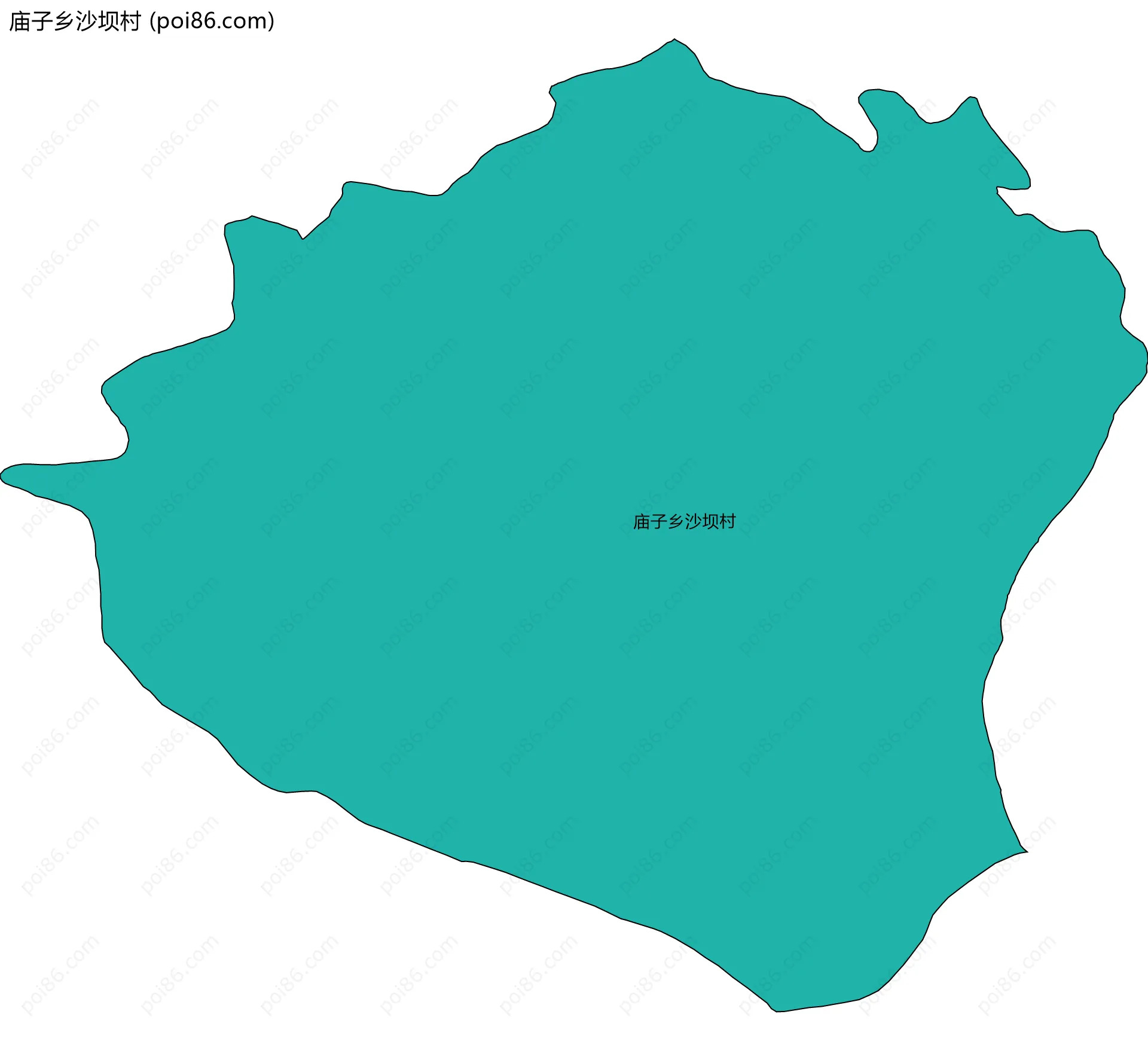 庙子乡沙坝村边界地图