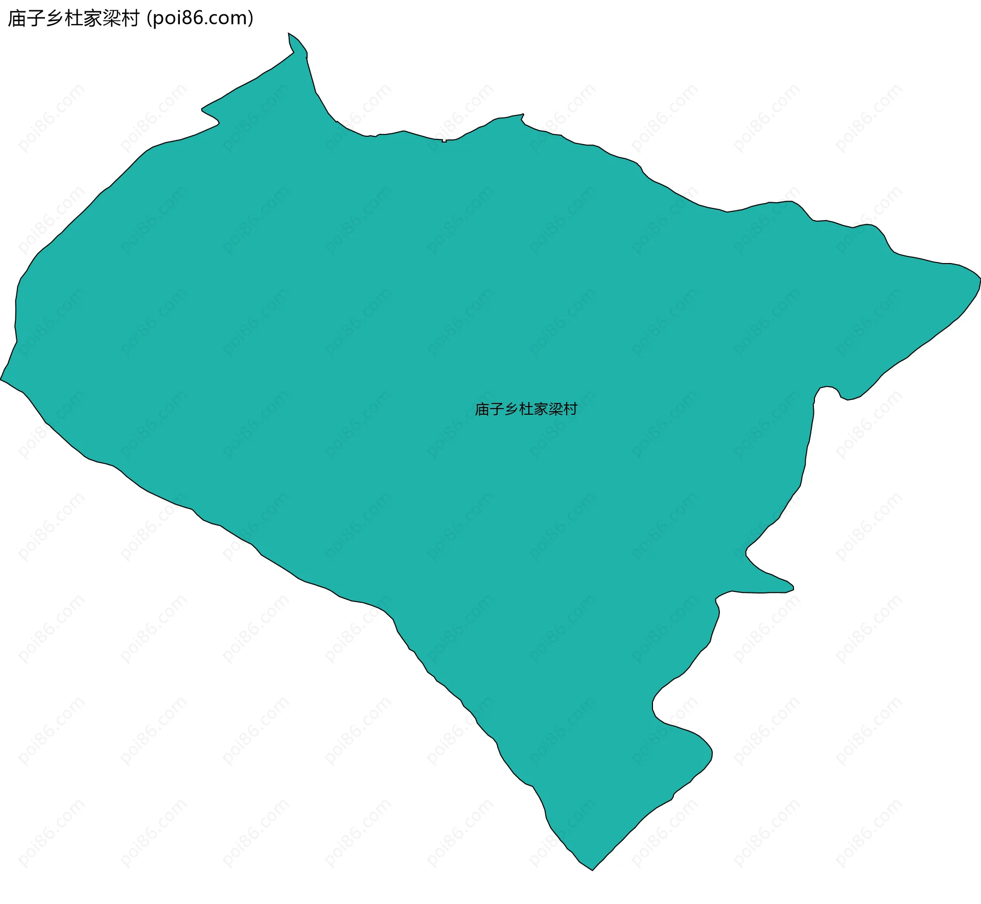 庙子乡杜家梁村边界地图