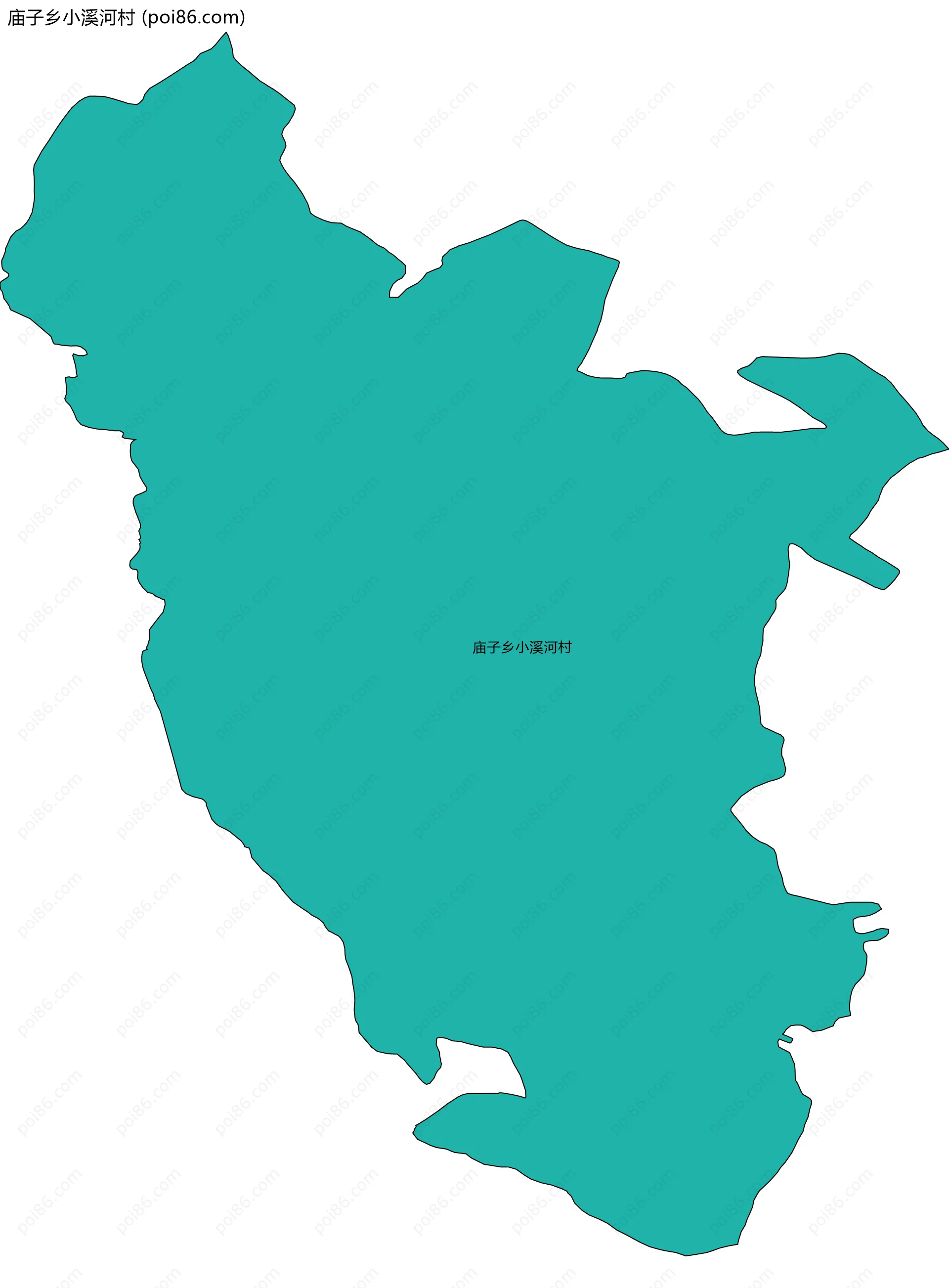 庙子乡小溪河村边界地图