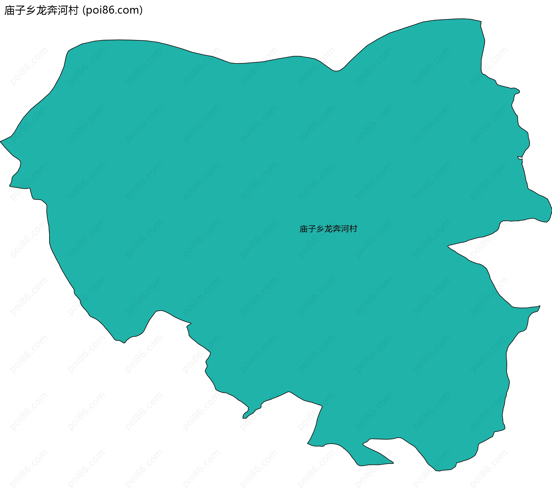 庙子乡龙奔河村边界地图