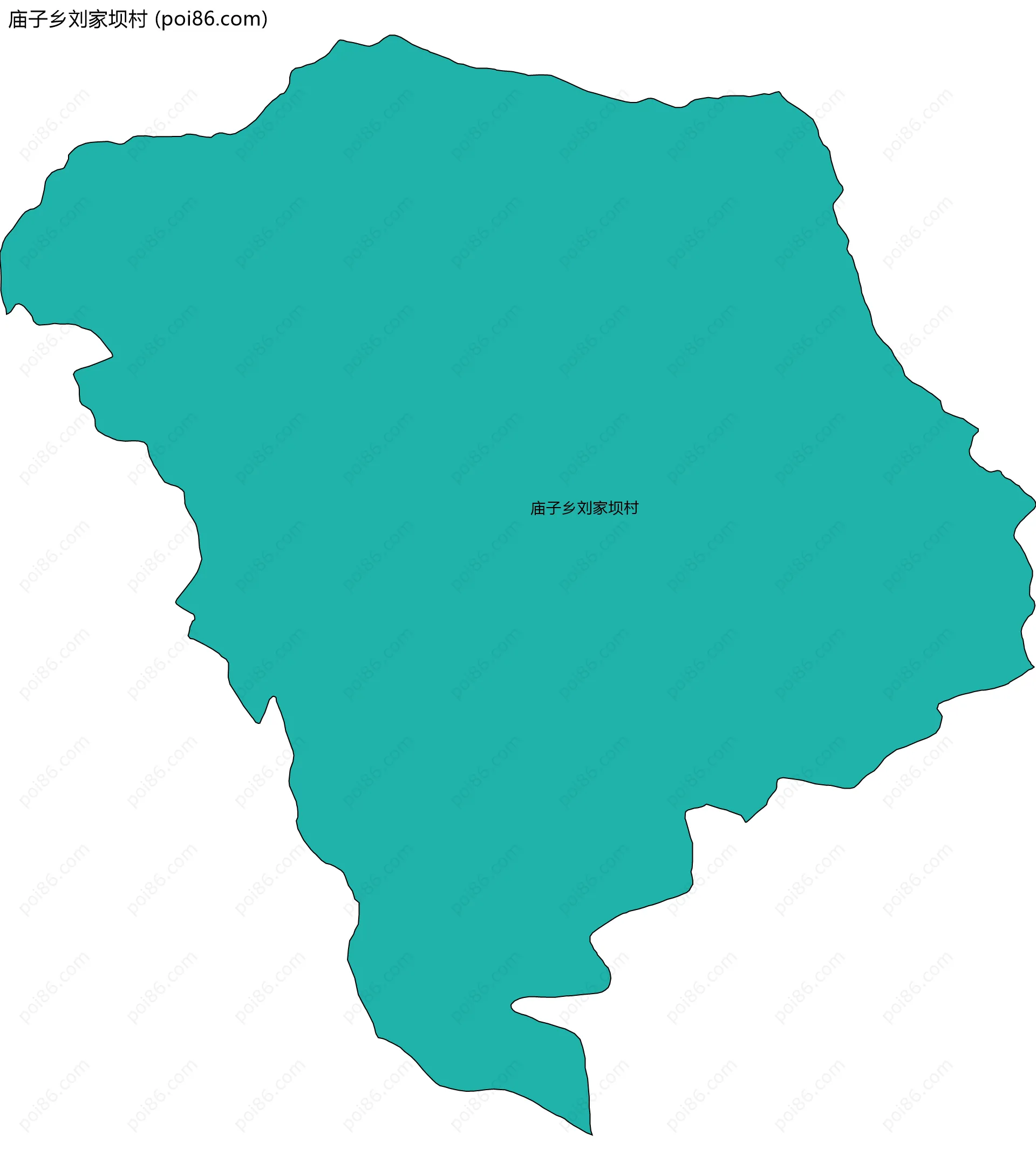 庙子乡刘家坝村边界地图