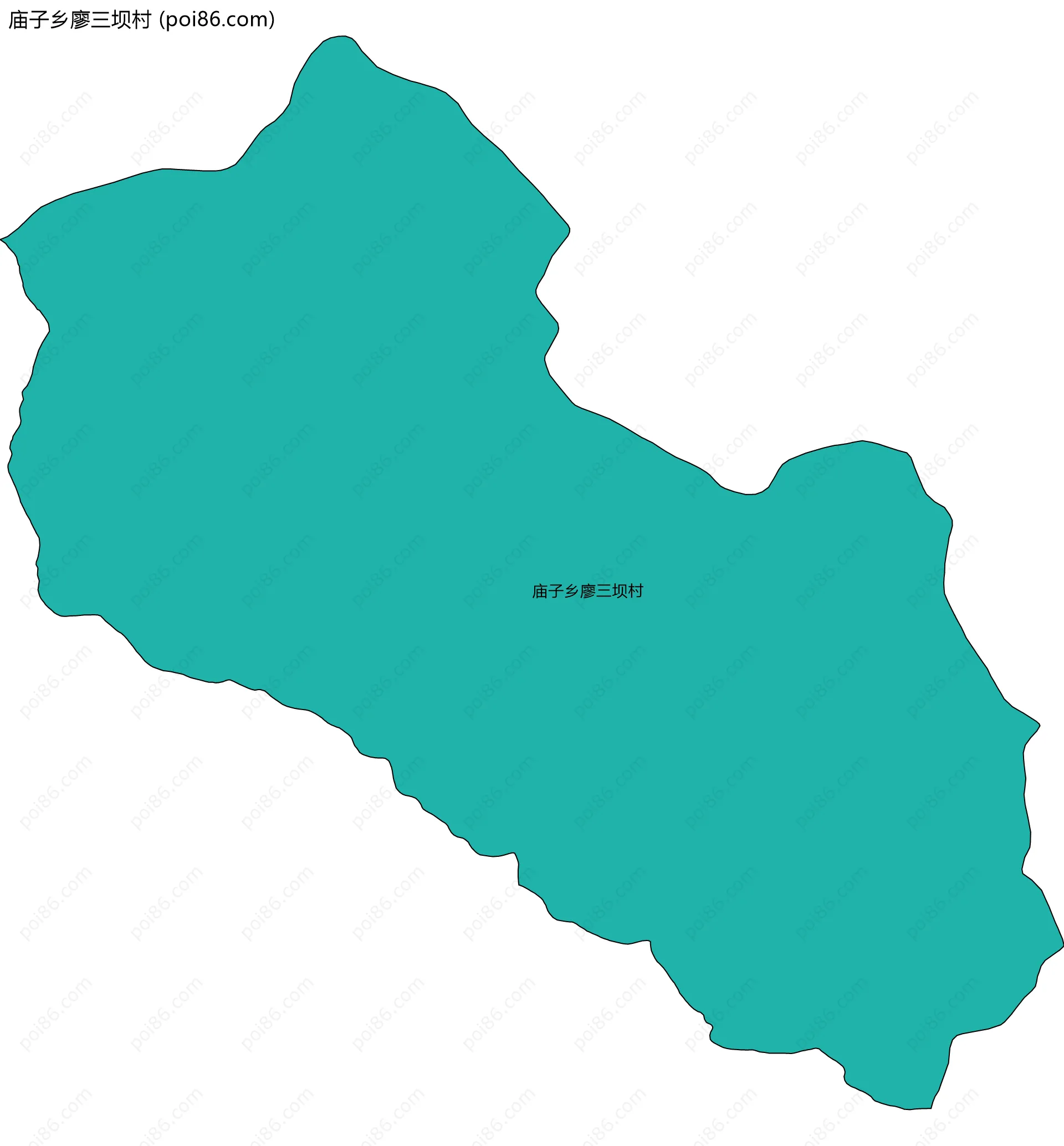 庙子乡廖三坝村边界地图