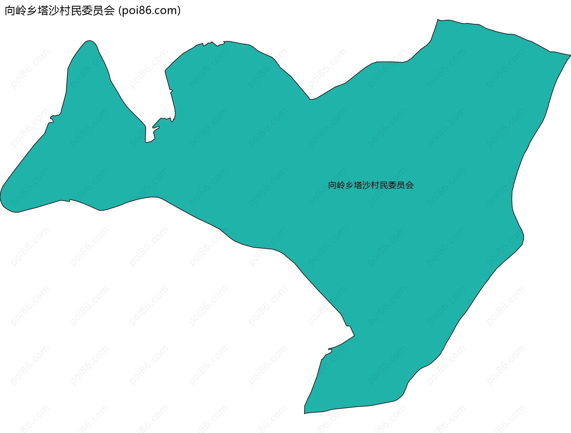 向岭乡塔沙村民委员会边界地图