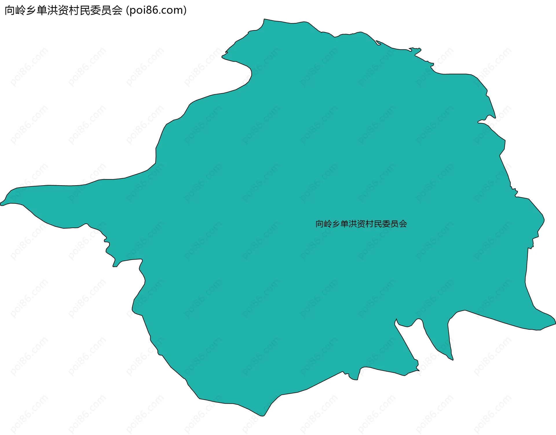 向岭乡单洪资村民委员会边界地图