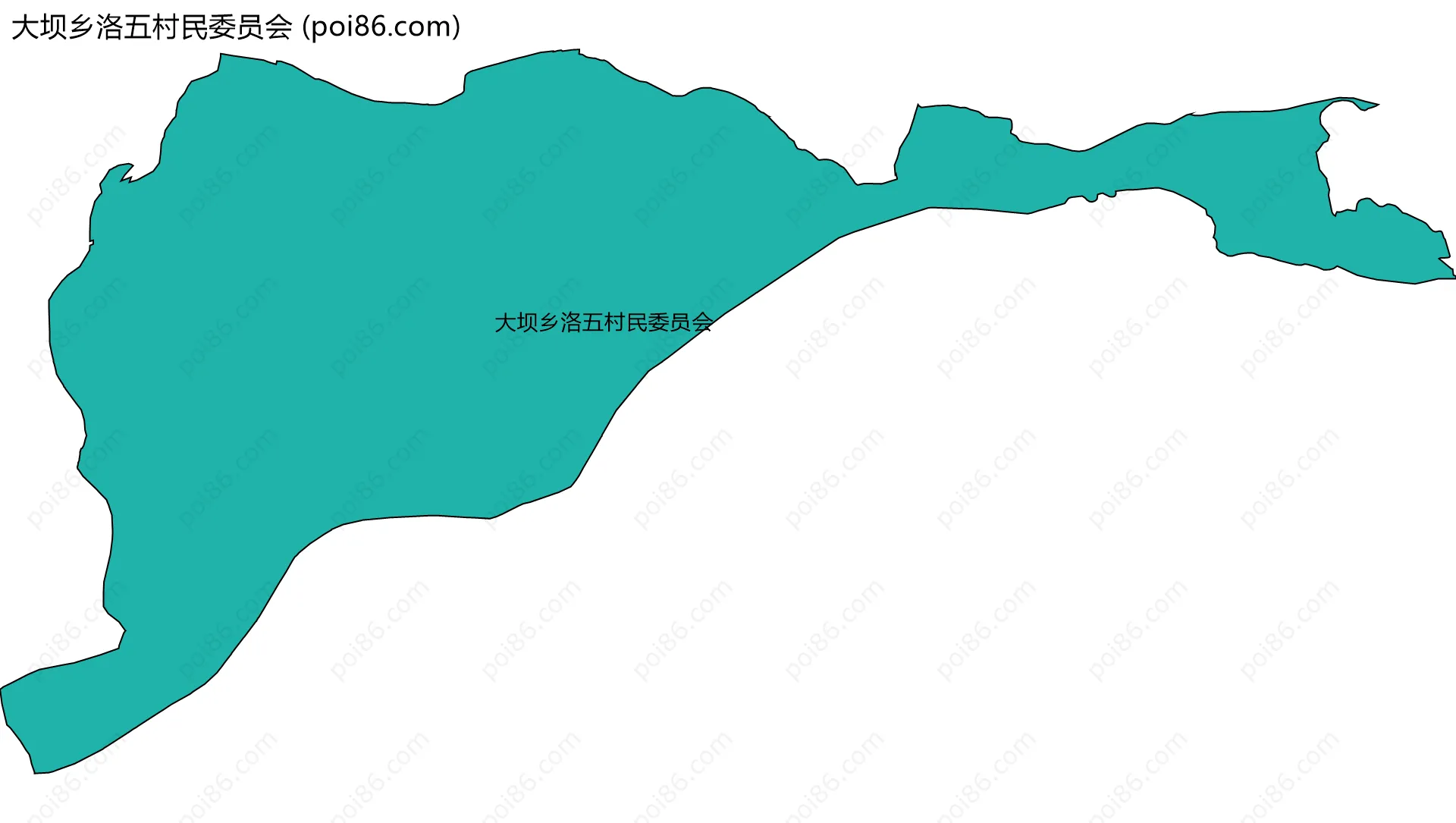大坝乡洛五村民委员会边界地图