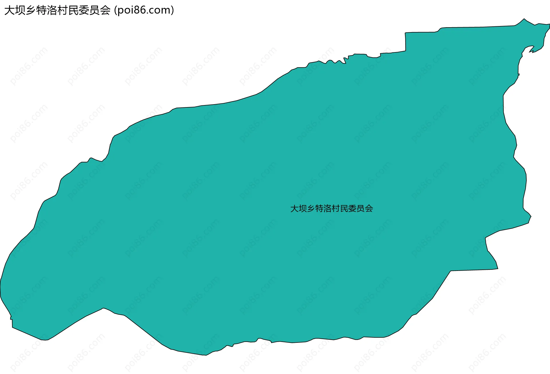 大坝乡特洛村民委员会边界地图