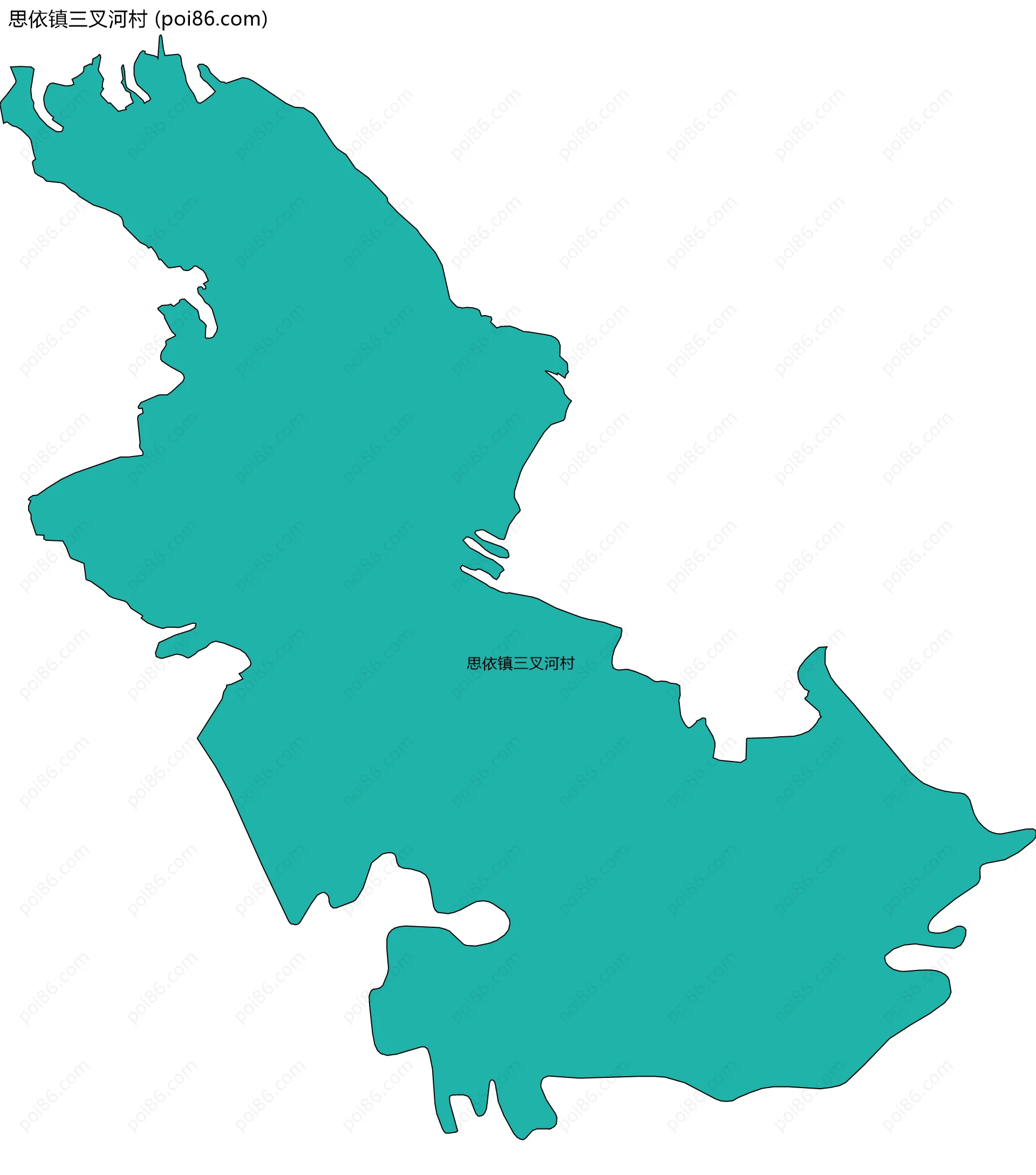 思依镇三叉河村边界地图