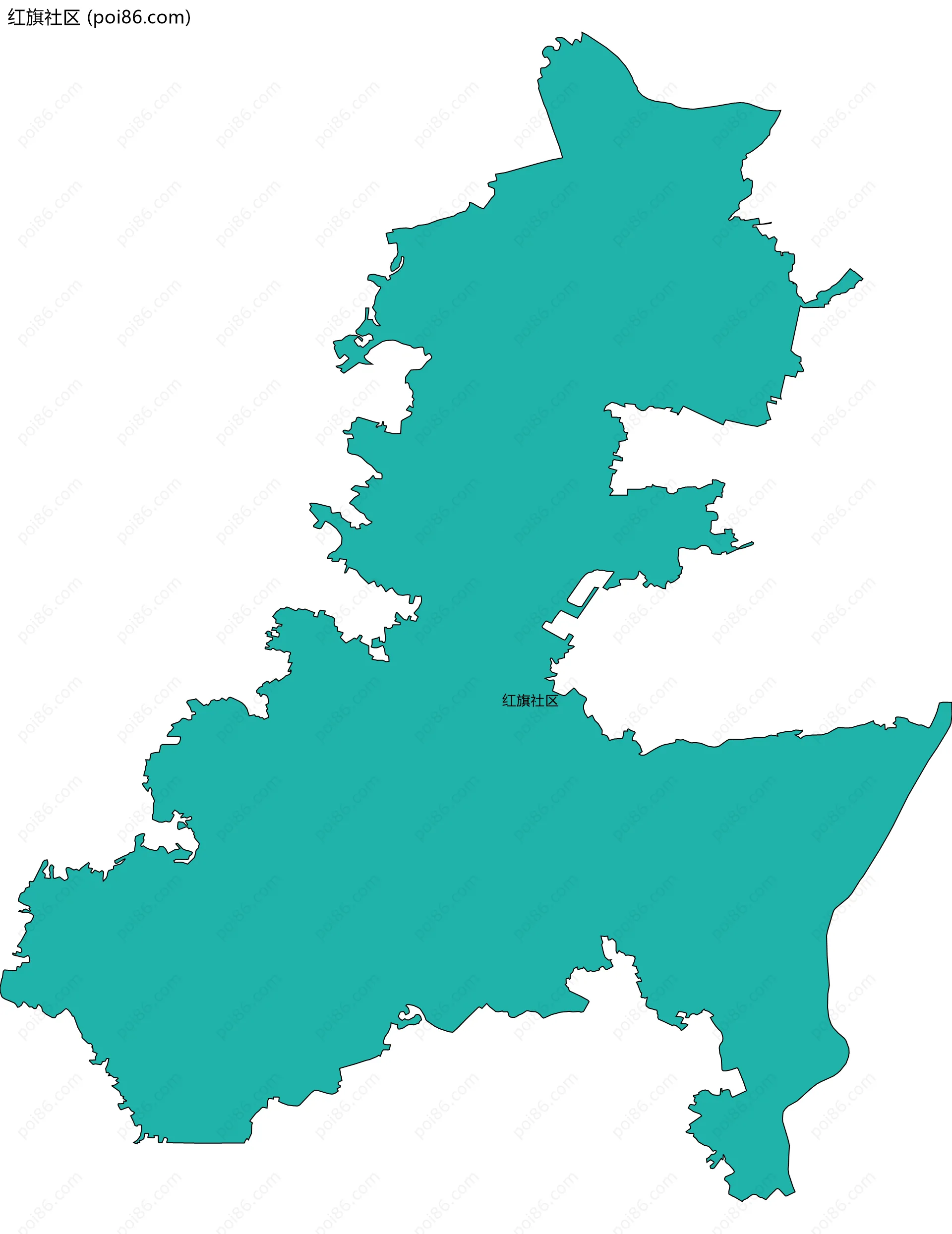 红旗社区边界地图