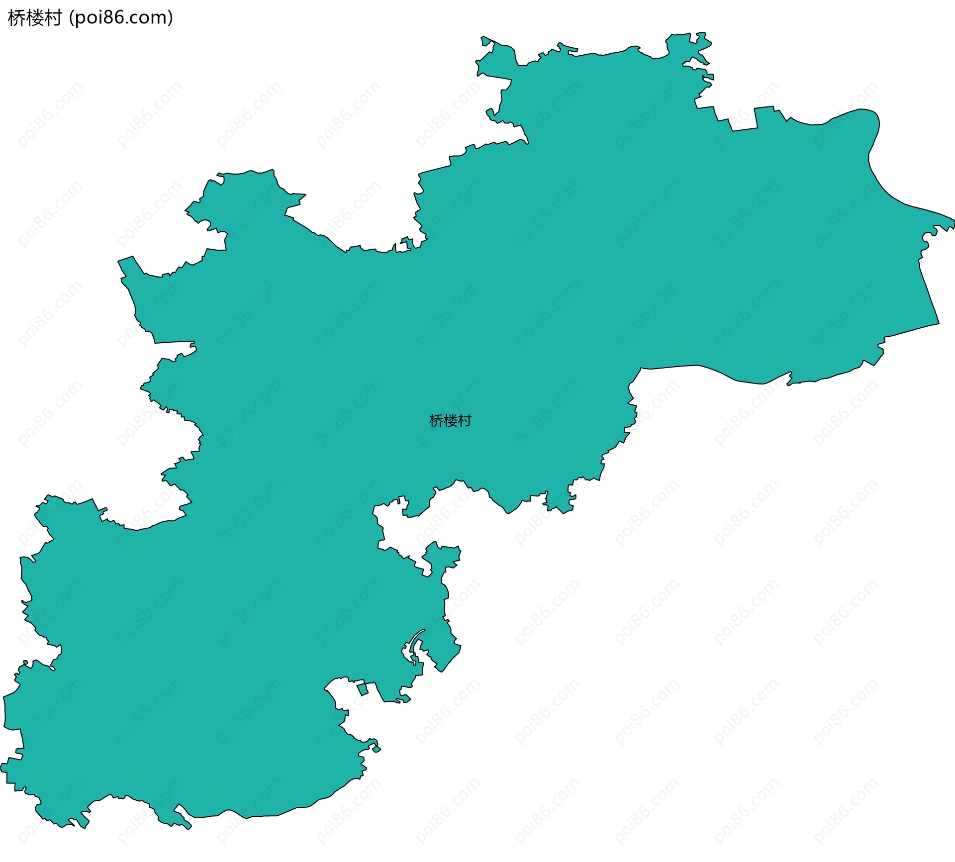 桥楼村边界地图