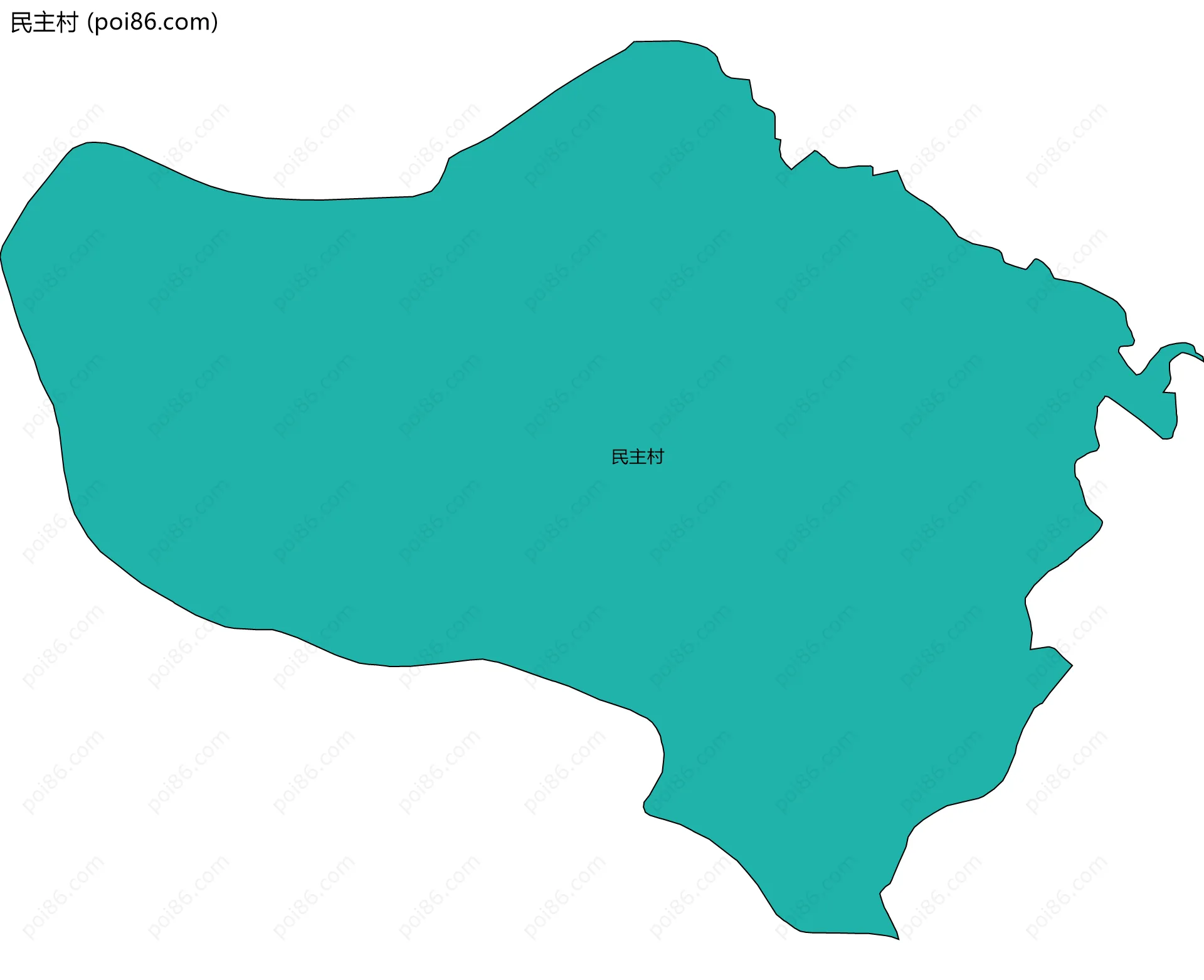民主村边界地图