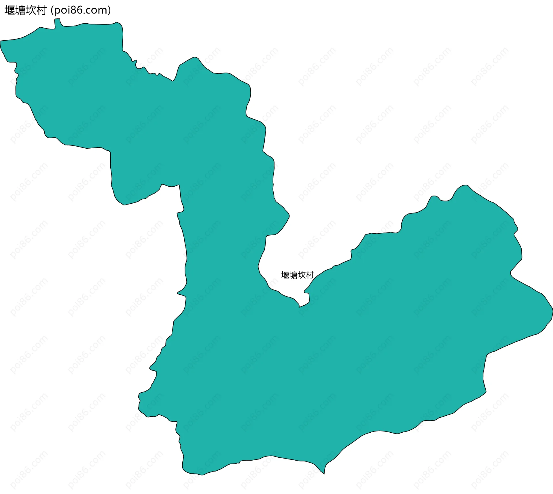 堰塘坎村边界地图