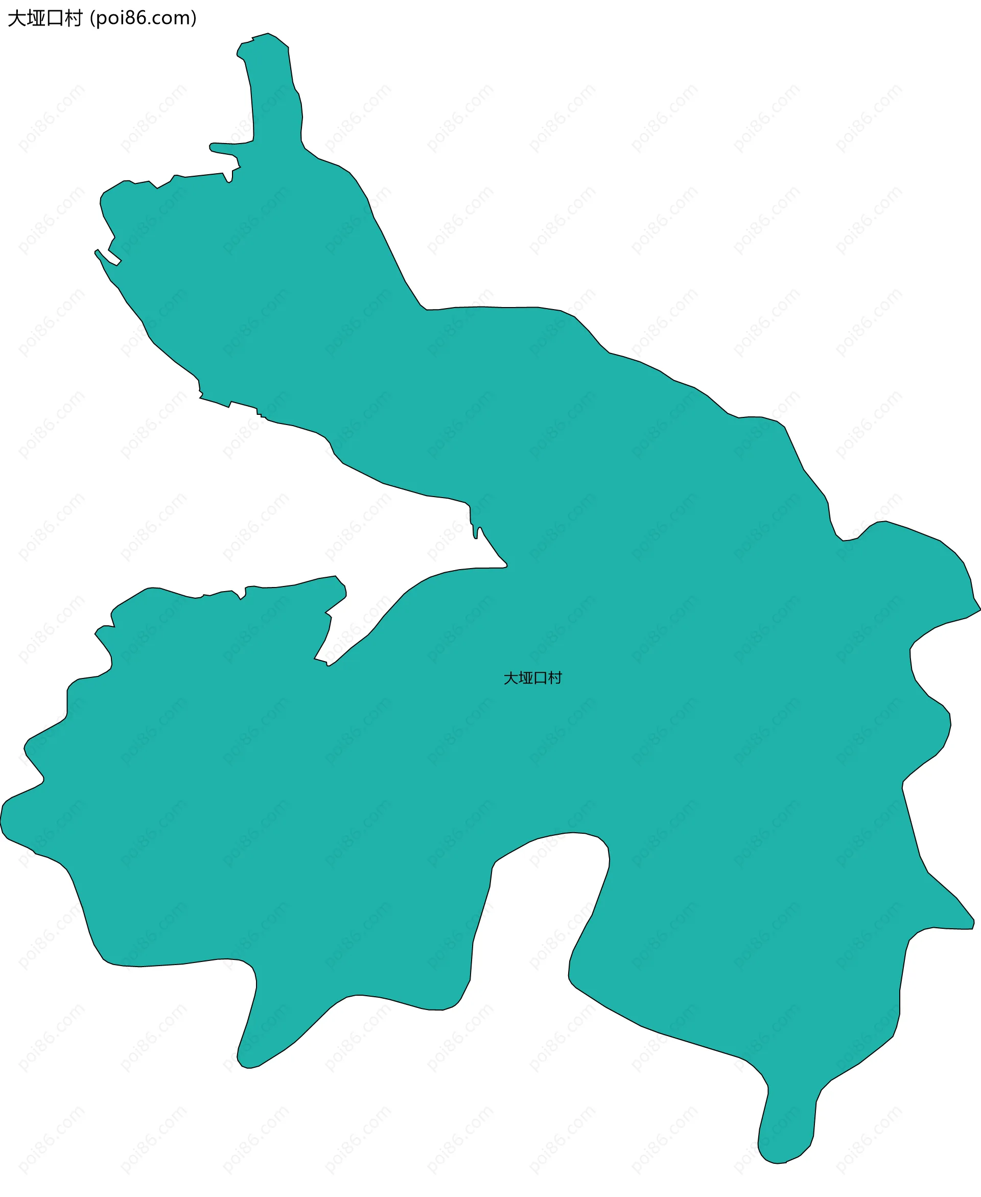 大垭口村边界地图