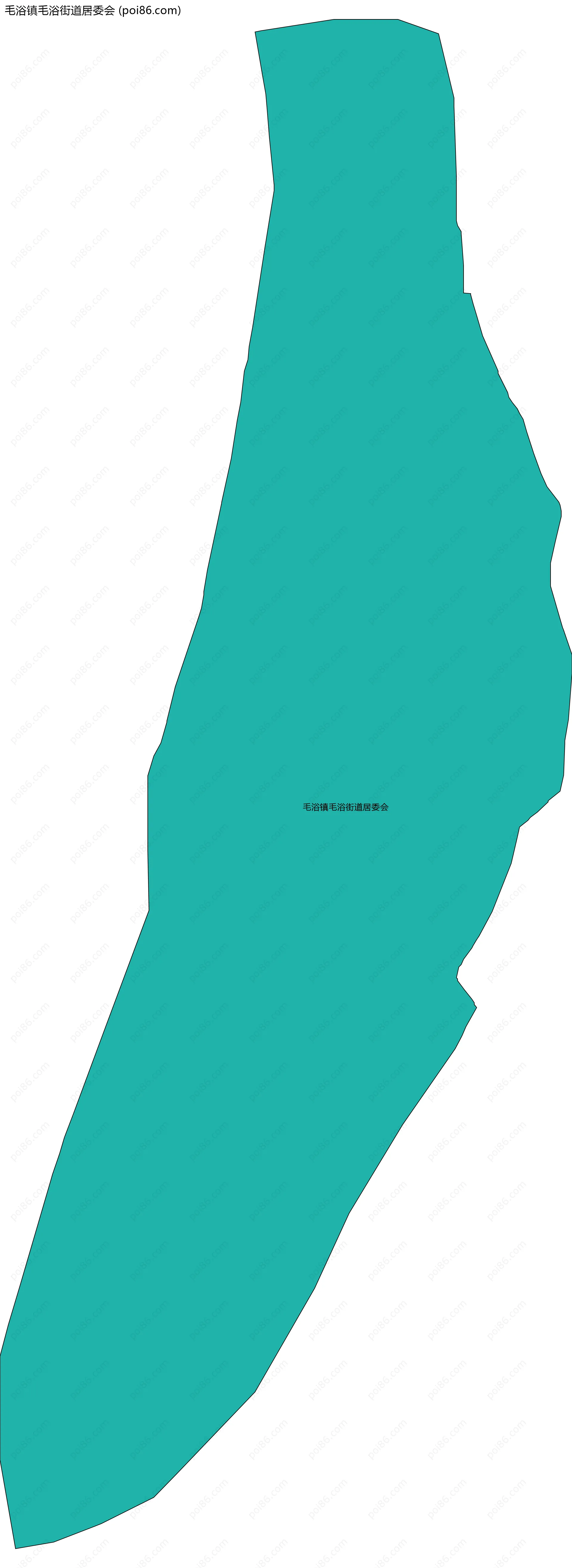 毛浴镇毛浴街道居委会边界地图