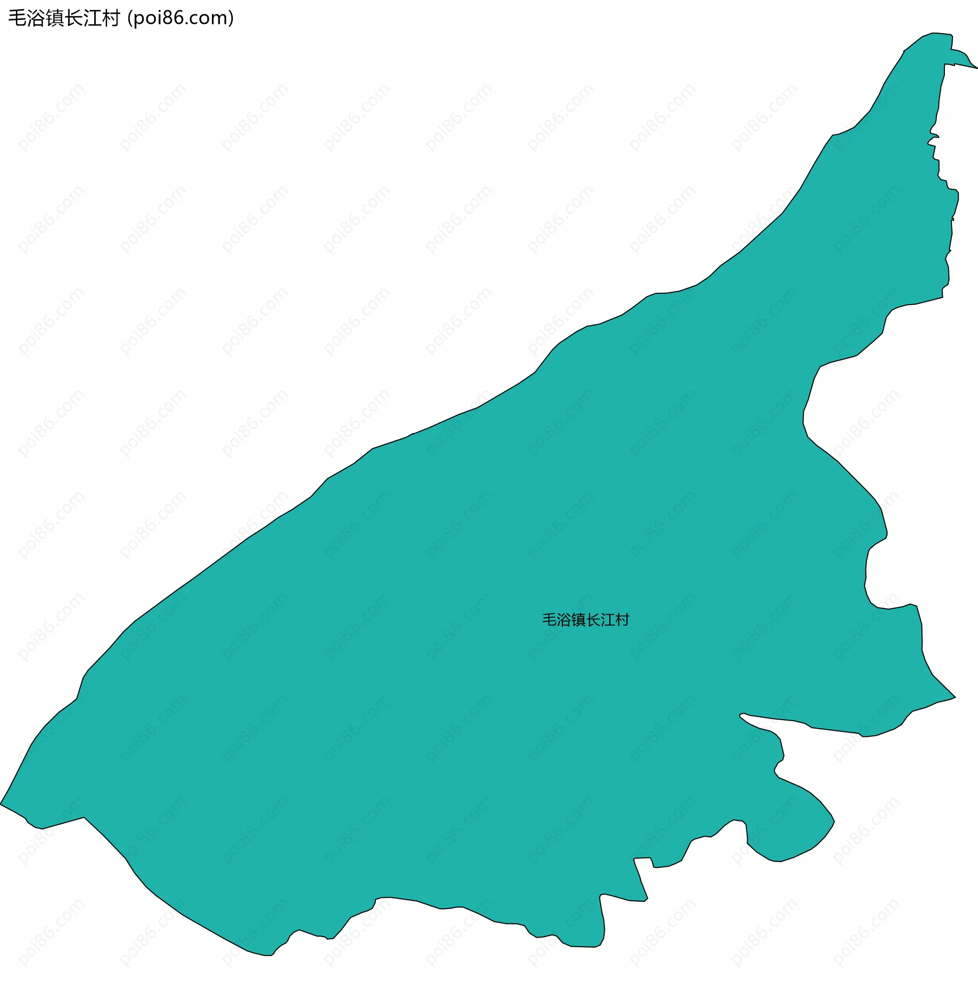 毛浴镇长江村边界地图