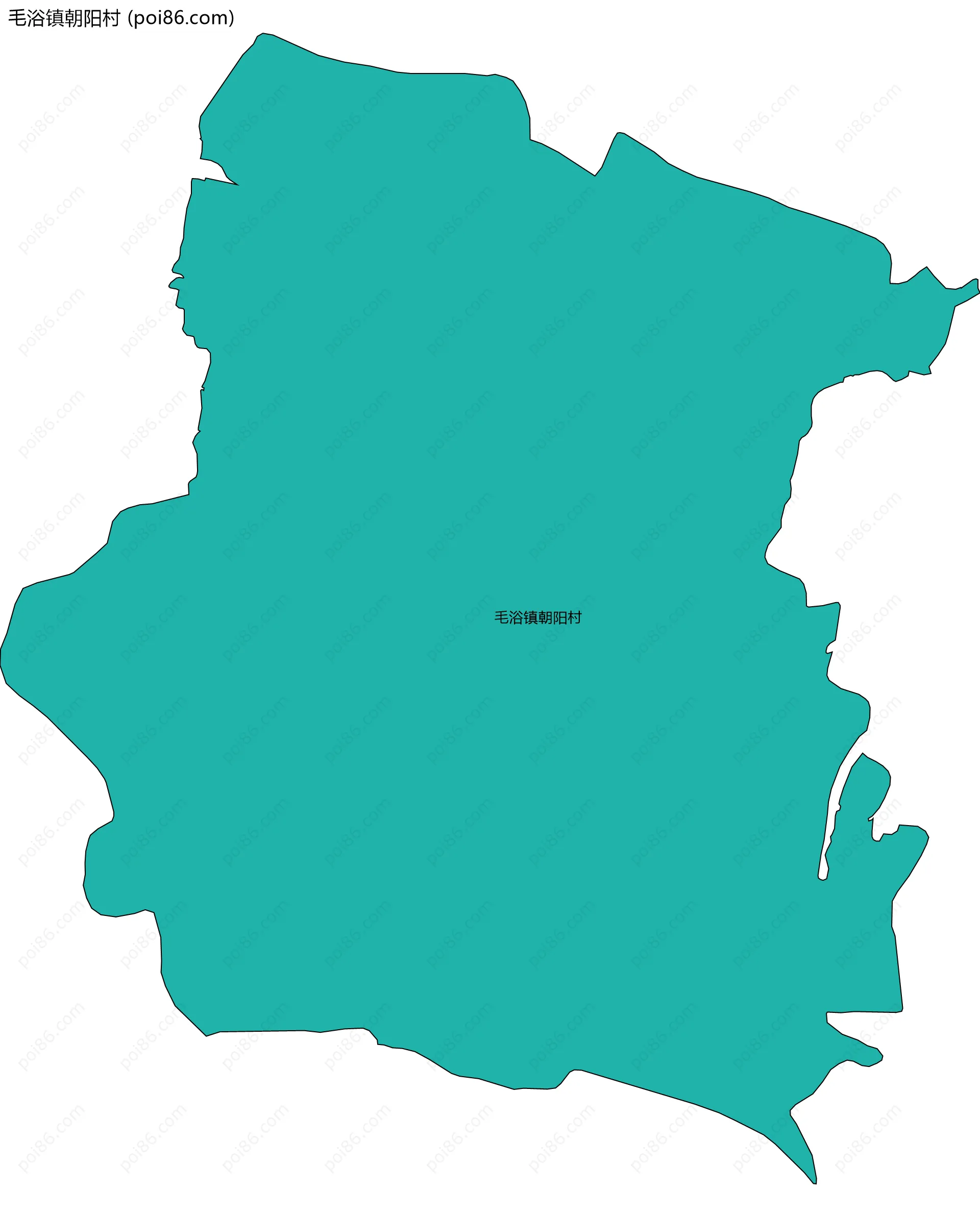 毛浴镇朝阳村边界地图