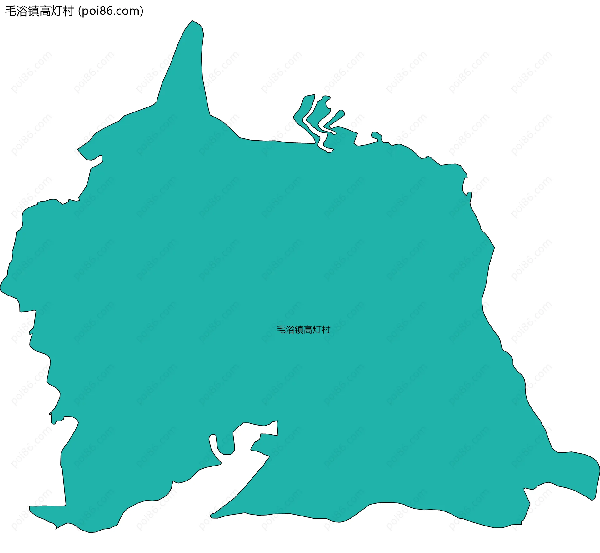 毛浴镇高灯村边界地图