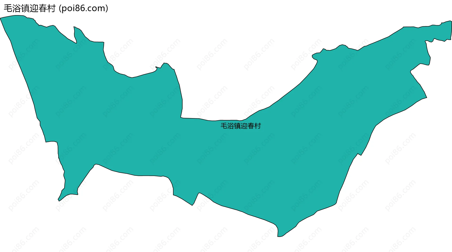 毛浴镇迎春村边界地图