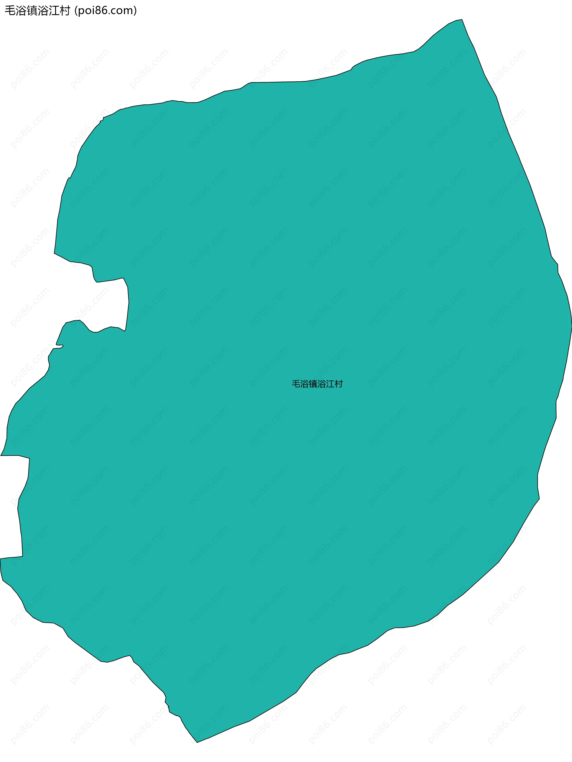 毛浴镇浴江村边界地图