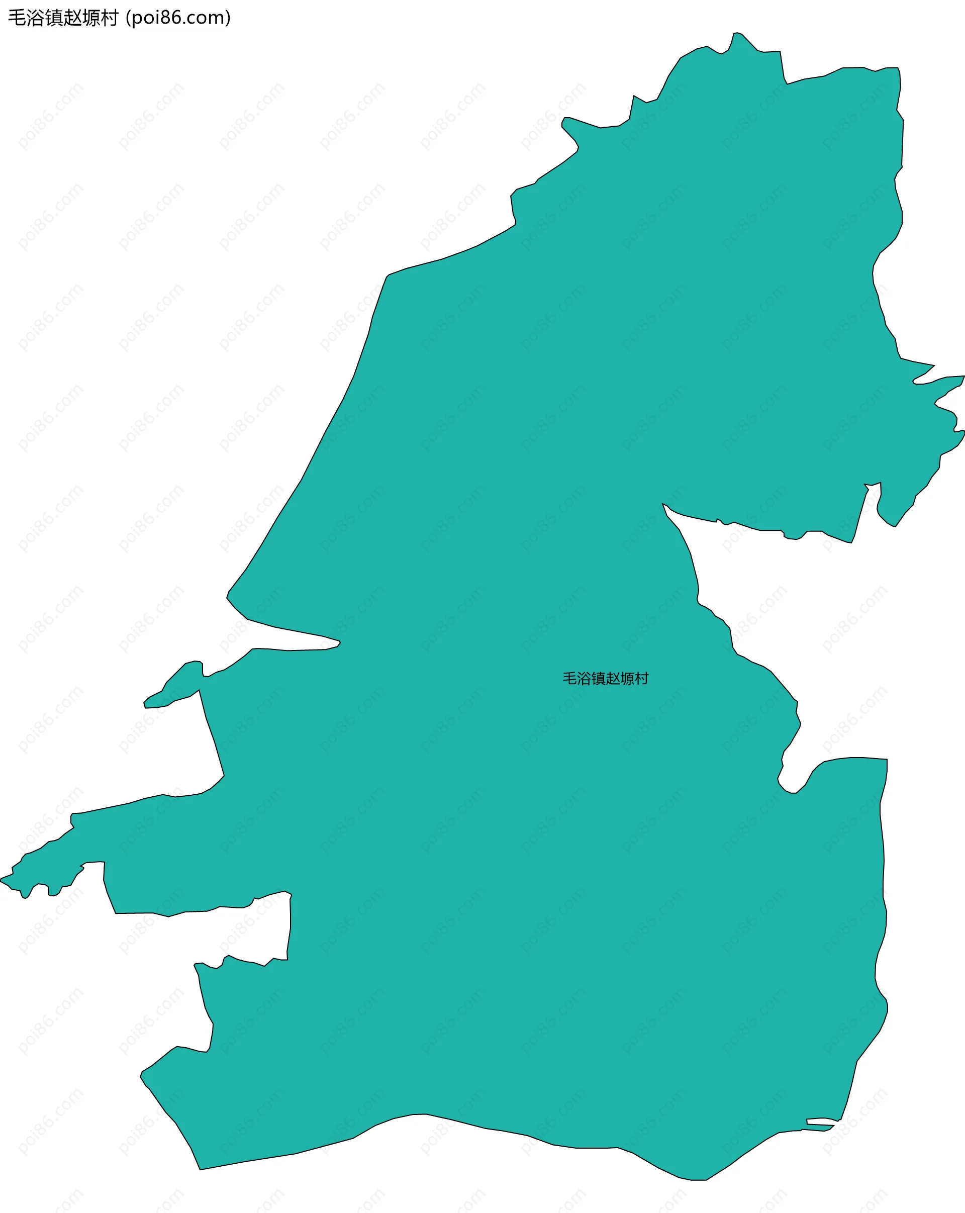 毛浴镇赵塬村边界地图