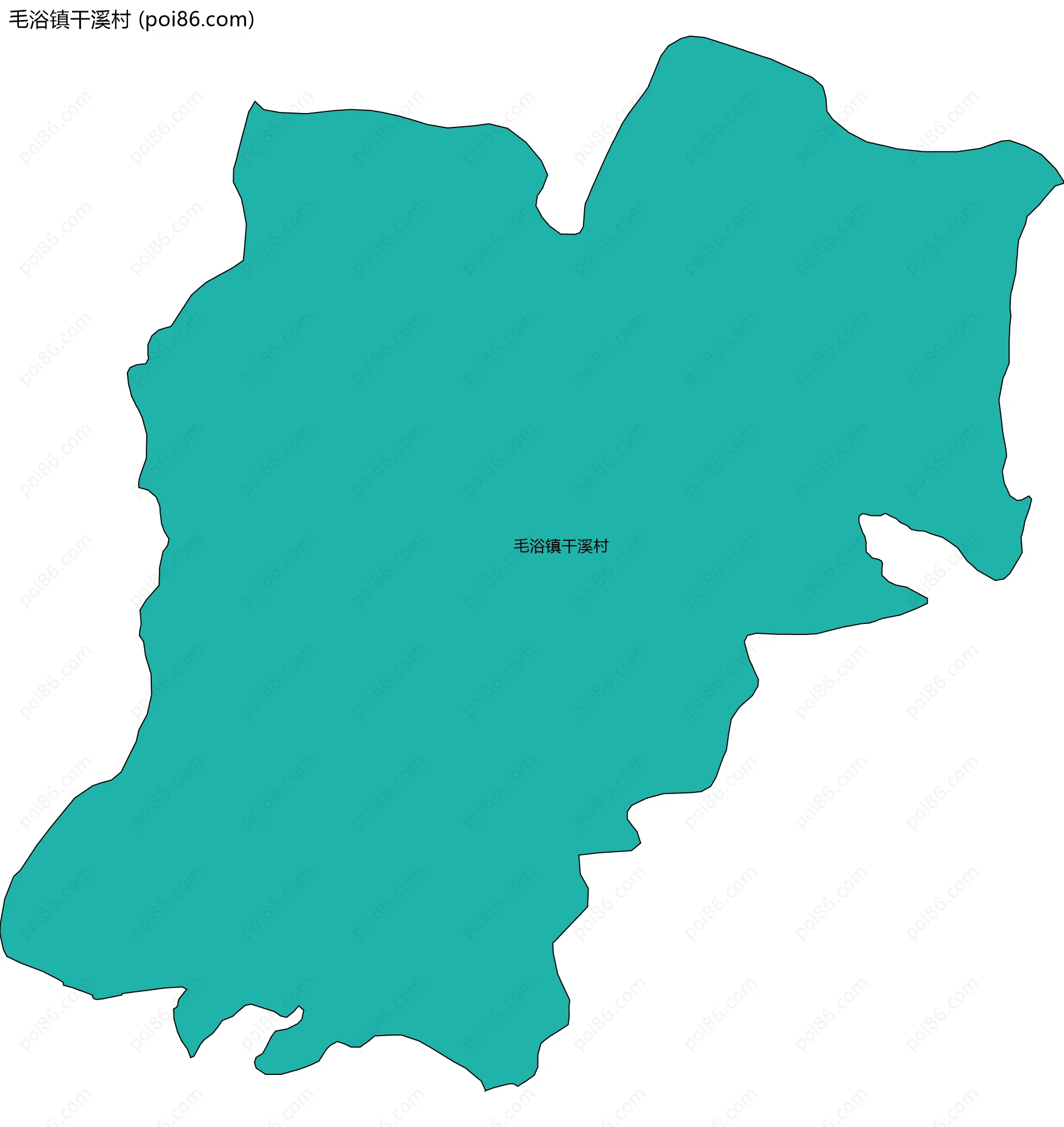 毛浴镇干溪村边界地图