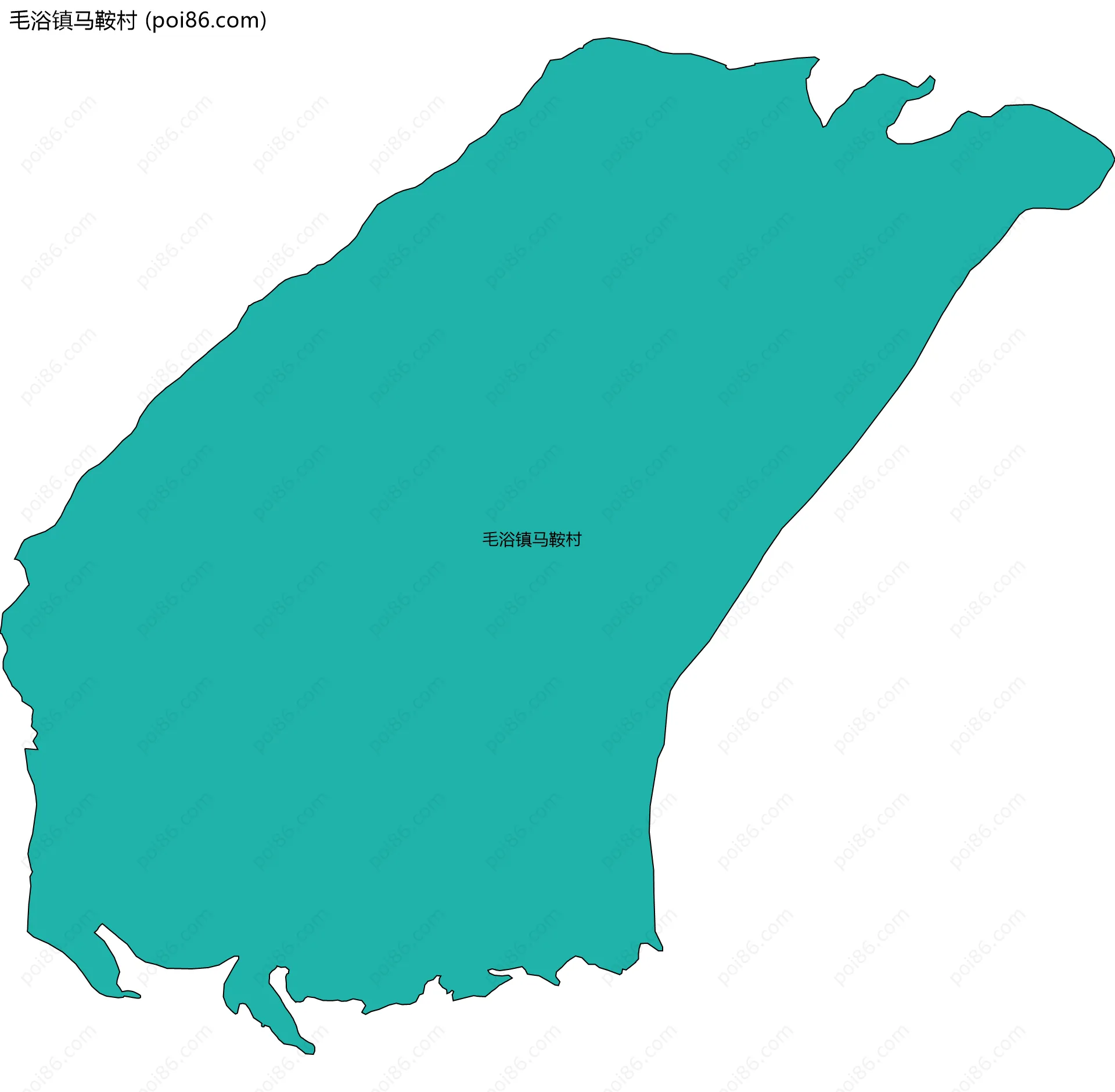 毛浴镇马鞍村边界地图