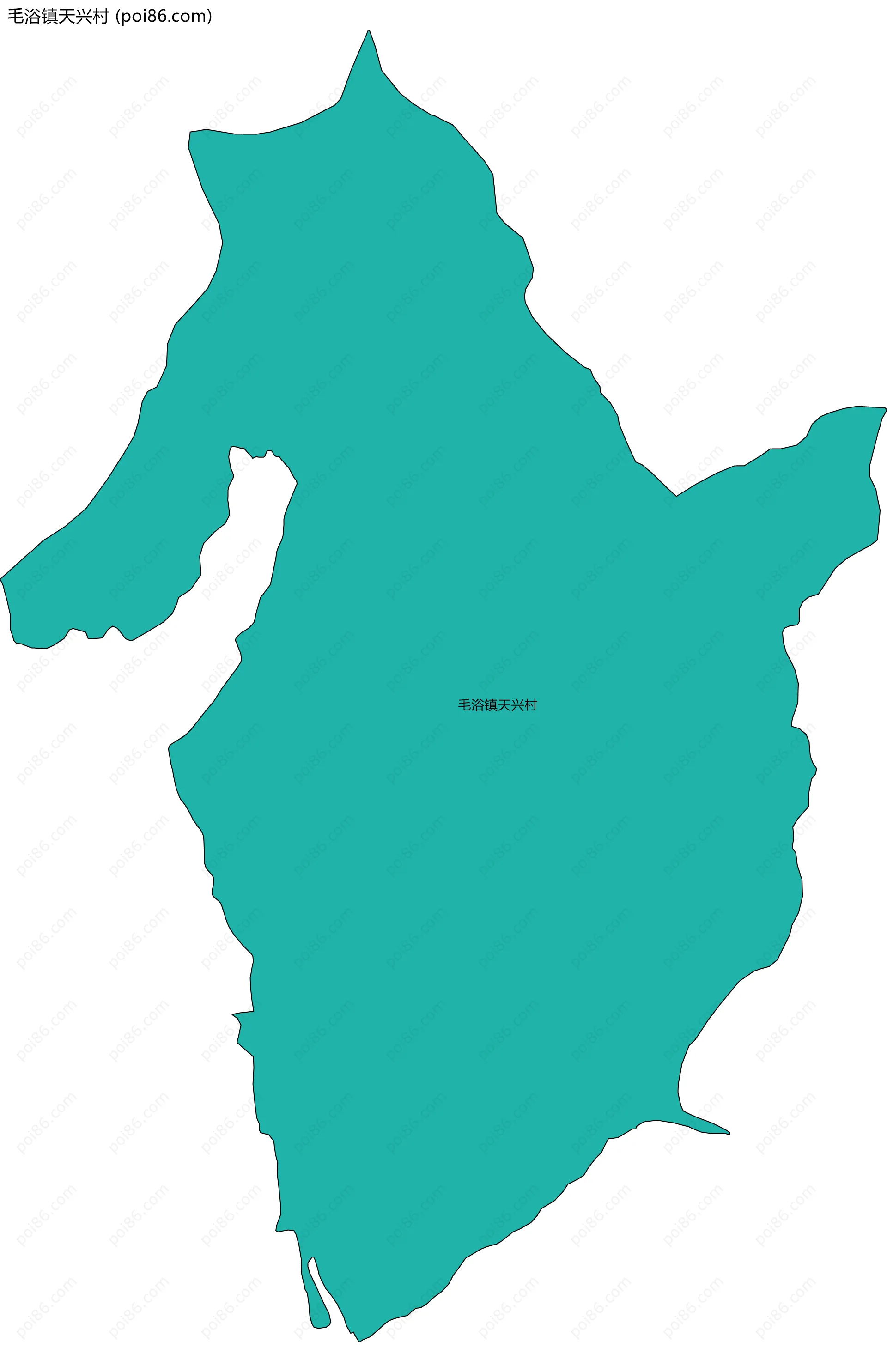 毛浴镇天兴村边界地图